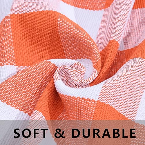 Miniatura 8 de Ckorzen Alfombra a cuadros rojos y negros, 28 x 43 pulgadas, para decoración de puerta delantera, de Navidad, Halloween, para exteriores, alfombra