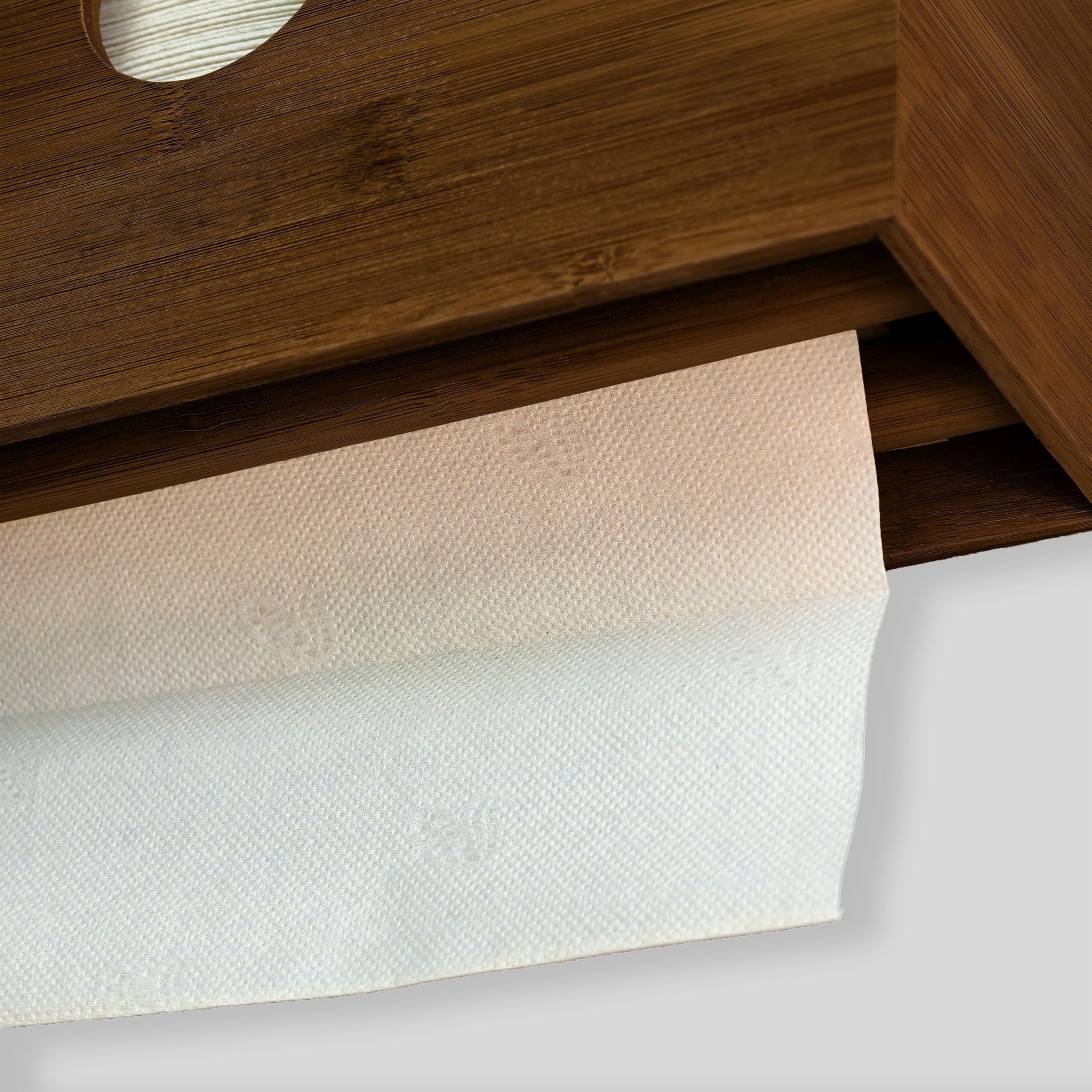 eBun Dispensador de toallas de papel de bambú, multipliegue, plegable en C y tríptico, dispensador de servilletas de madera para baño, soporte de toalla plegado, dispensador de toallas de mano