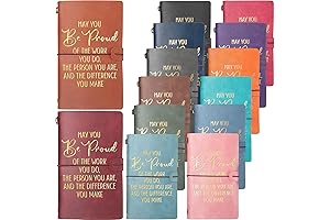 14-Piece Inspirational Leather Journal Set - Perfect Appreciation Gifts for Teamwork