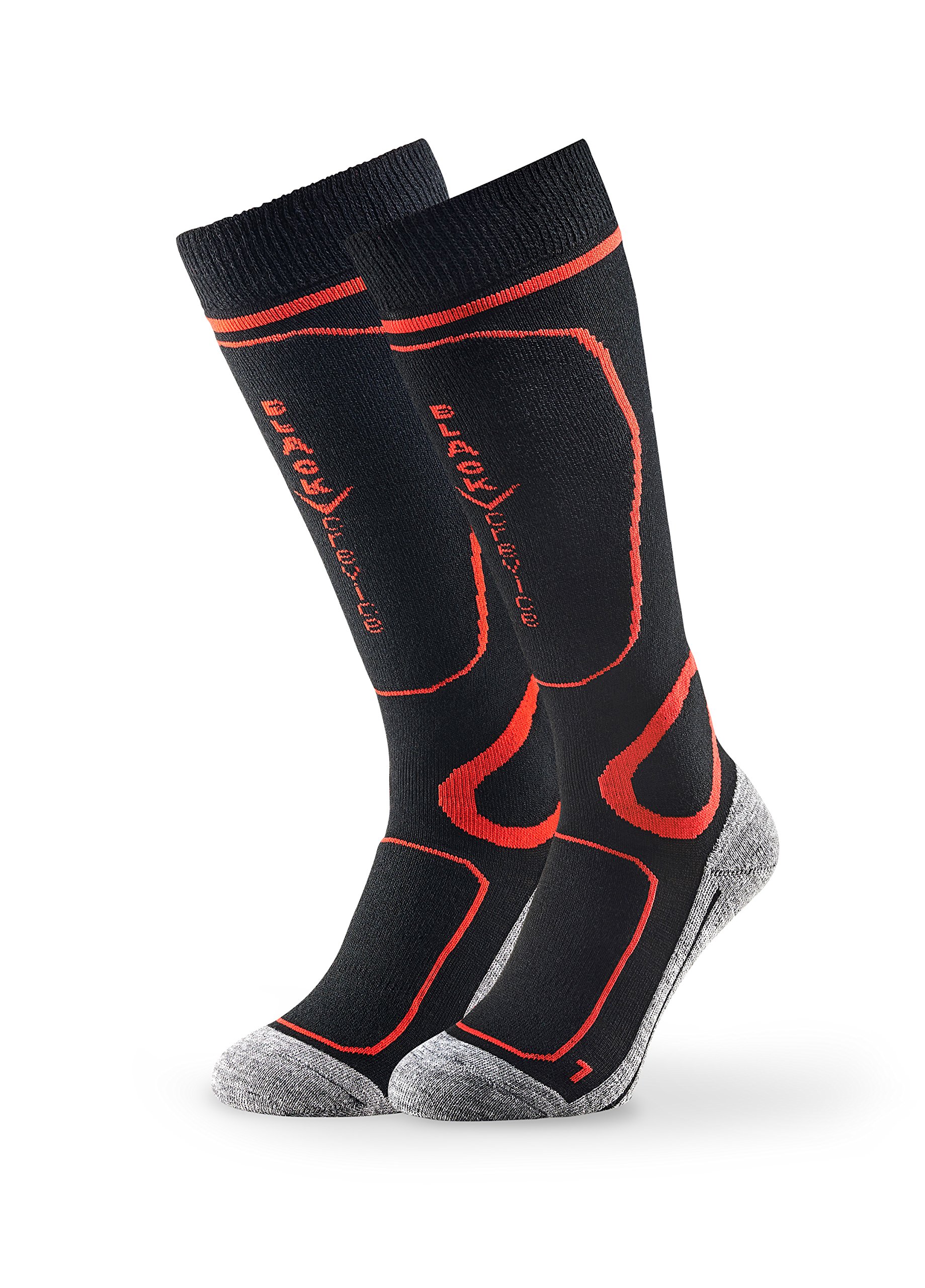Black Crevice Skisocken I Damen & Herren-Skisocken Größen I Snowboadsocken mit Spezialpolsterung an den Belastungszonen I klimaregulierend & atmungsaktiv I 1 Paar