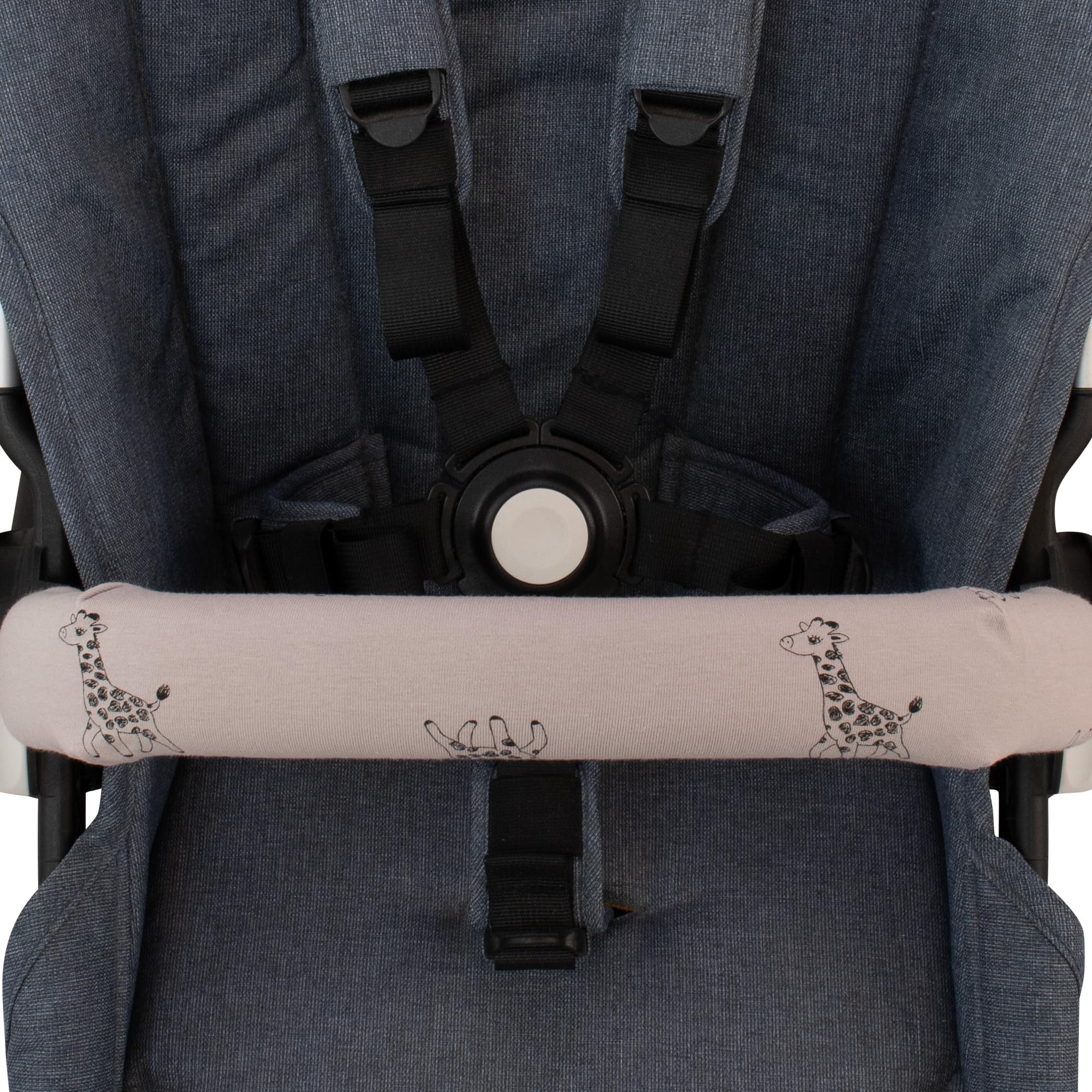 JYOKO KIDS Copri Maniglia per Passeggino, Protezione Barra Passeggino in Cotone, Giraffe Singolo