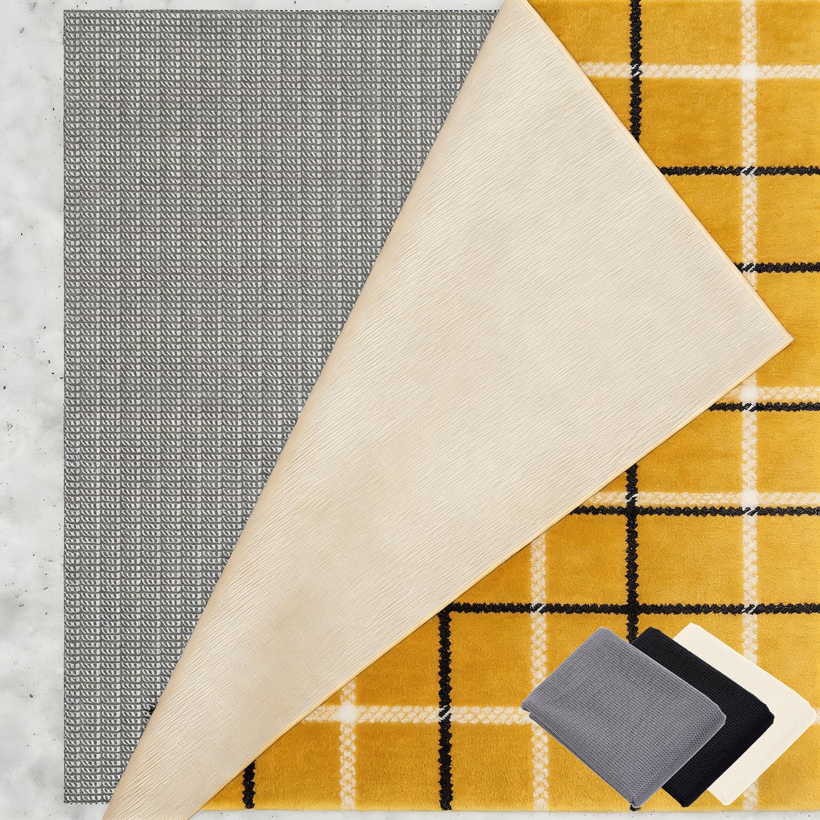 Sottotappeto Antiscivolo 145 x 220 cm Riutilizzabile, Inodore, Tagliabile, Lavabile e Personalizzabile Nelle Dimensioni, Tappetino Antiscivolo Multiuso Perr Moquette, grigio marrone
