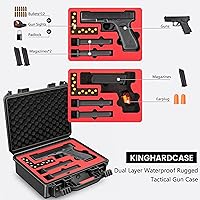 Vista 4 de Lockable Handgun Case for Glock Gen6, TSA Gun Case for G17/G19/G20/G21/G22/G23/G31/G32/G37/G38/G43/G45, Waterproof Gun Case with Foam, Pistol Case
