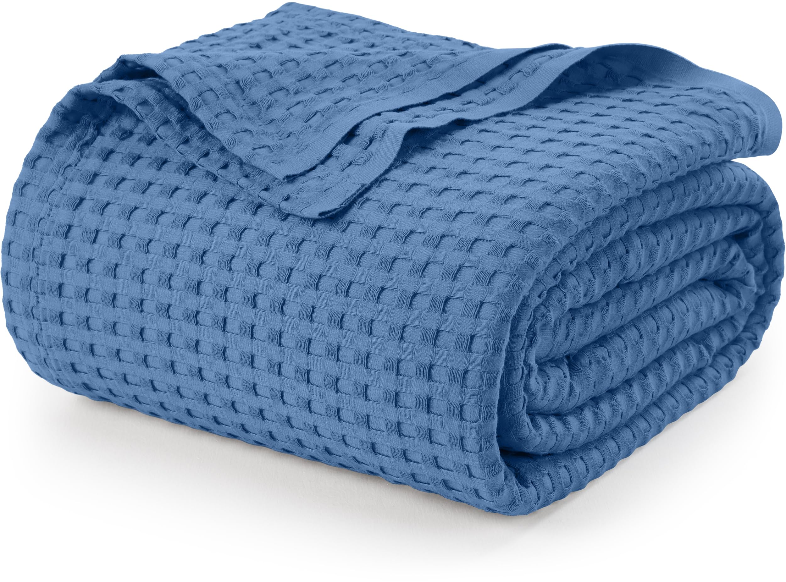 Utopia Bedding Wedgewood 100% Cotton Waffle Blanket 300 GSM [Queen - 90x90 Inch] Soft Lightweight Breathable Bed Blanket for All Season