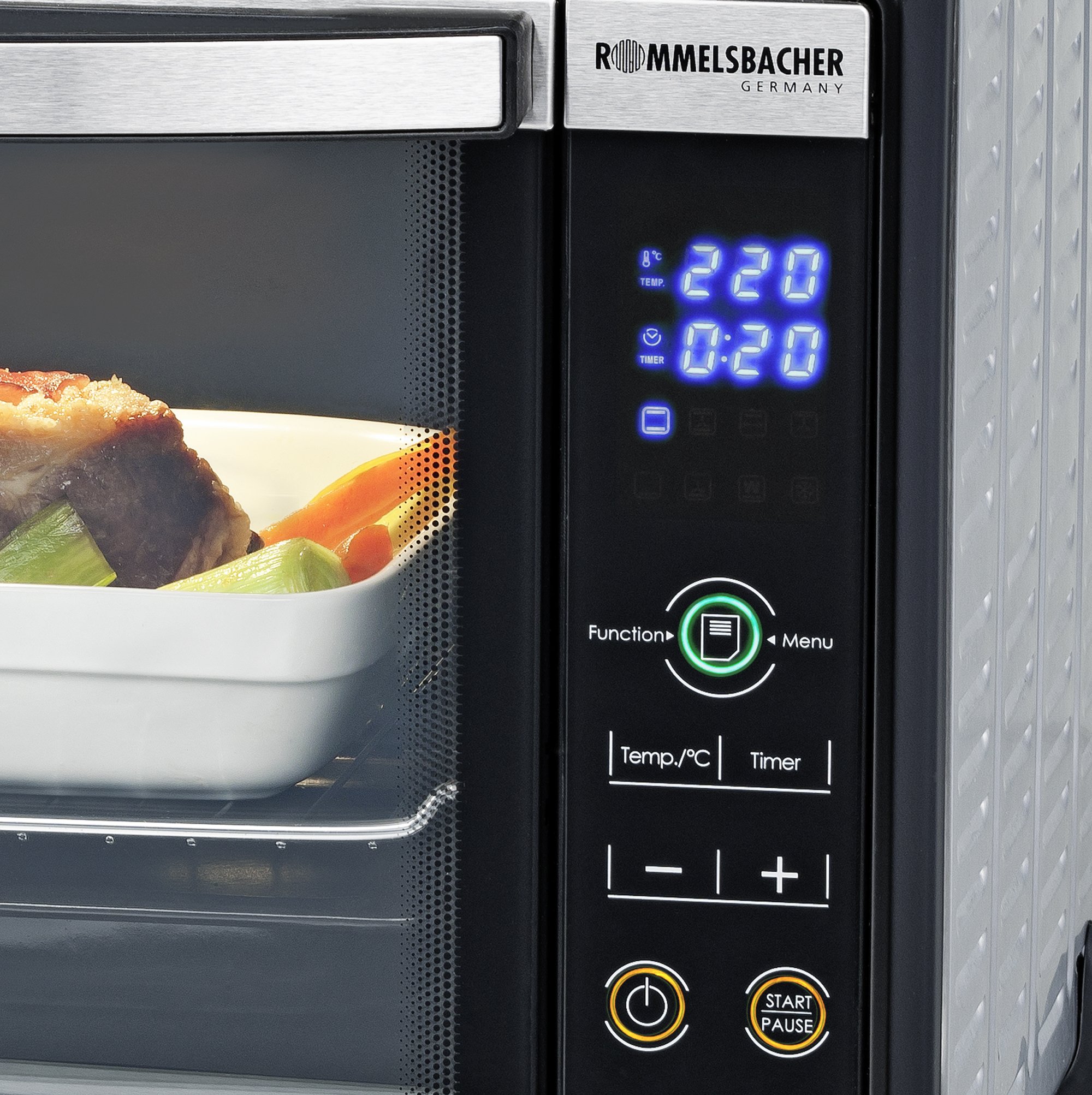 Rommelsbacher BGE 1580/E Forno elettronico con grill 30L, BGE 1580/W, Nero, Acciaio inossidabile