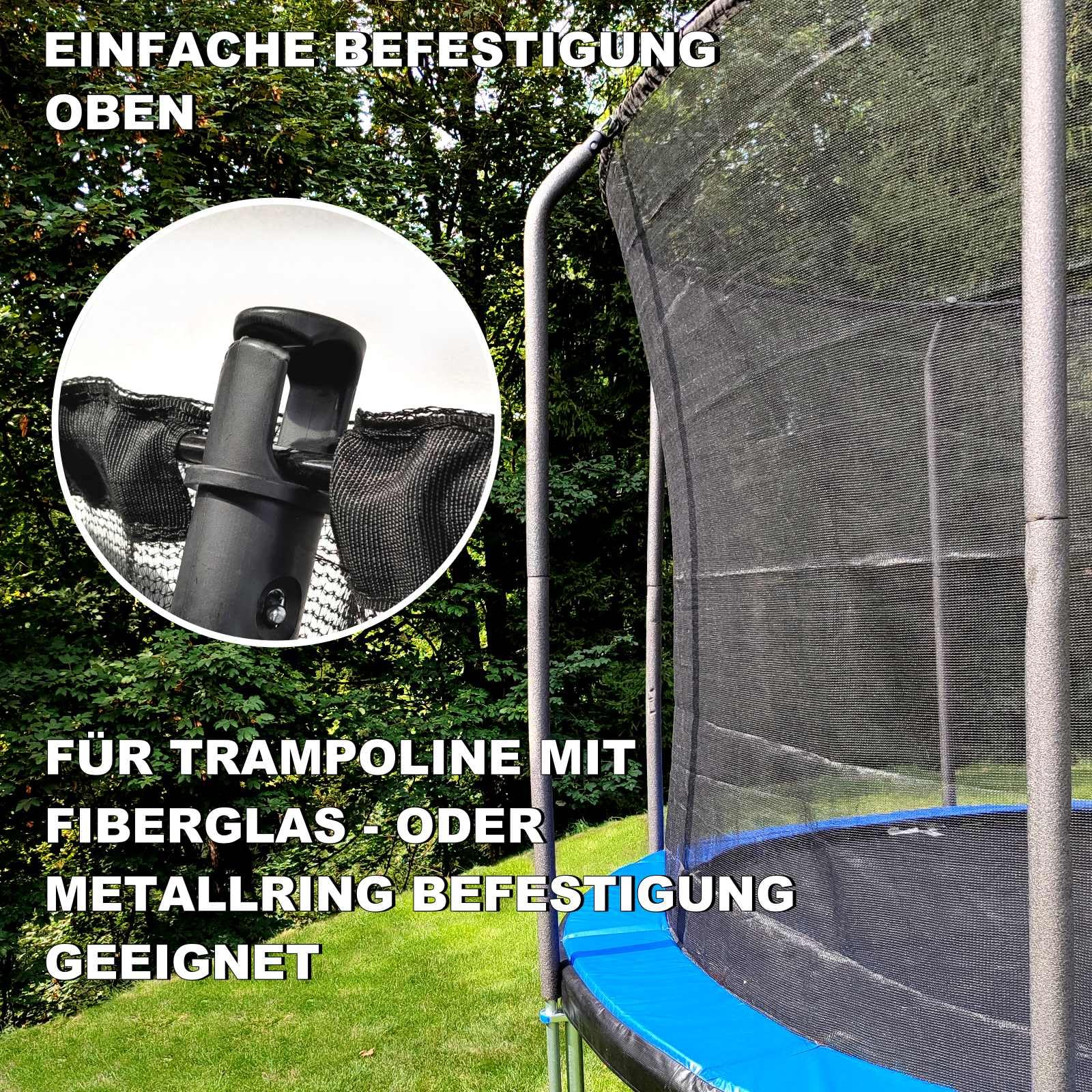 Trampolin Sicherheitsnetz Ø 183 185 244 250 275 277 300 305 335 337 366 370 396 400 427 430 457 460 487 490 (FGIS) Ersatzteile Netz Schutznetz Ersatznetz Gartentrampolin Outdoor