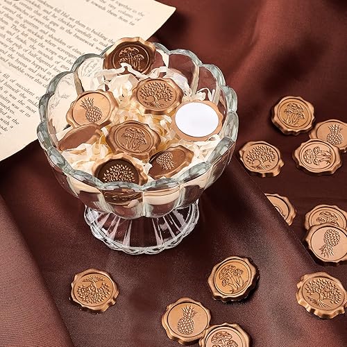 Miniatura 5 de CRASPIRE Paquete de 50 calcomanías adhesivas para sello de cera del árbol de la vida, sellos de cera autoadhesivos, sellos de cera para sobres para
