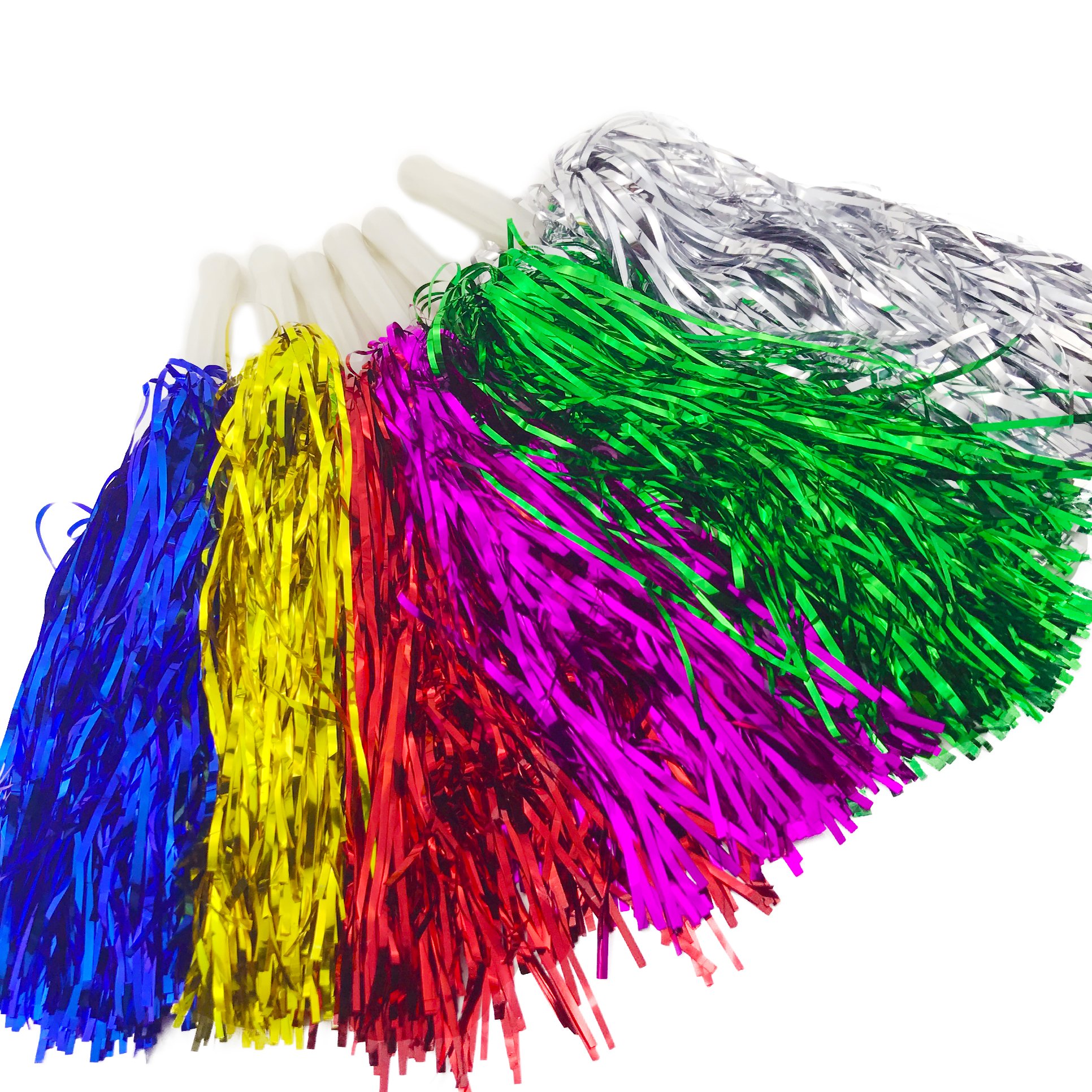 Cheerleader Pompom Dance Party Accessories - 6Pcs Party Dress Cheerleading Gifts - Cheer Gifts Party Set - Dance Costume for Graduation Noise Makers and Sporting Events Makers Pink Cheer Pom Poms