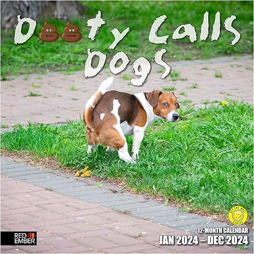 RED EMBER Calendario de pared 2024, divertido regalo mensual de broma para hacer popa, 12 x 24 pulgadas, papel grueso