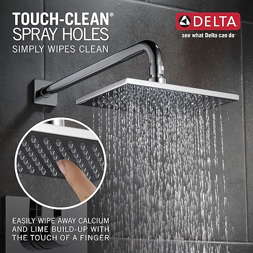 Miniatura 7 de Delta Faucet Vero Serie 14 Juego de grifo de ducha de una sola función, cabezal de ducha de lluvia, grifo de ducha de níquel cepillado, mango de