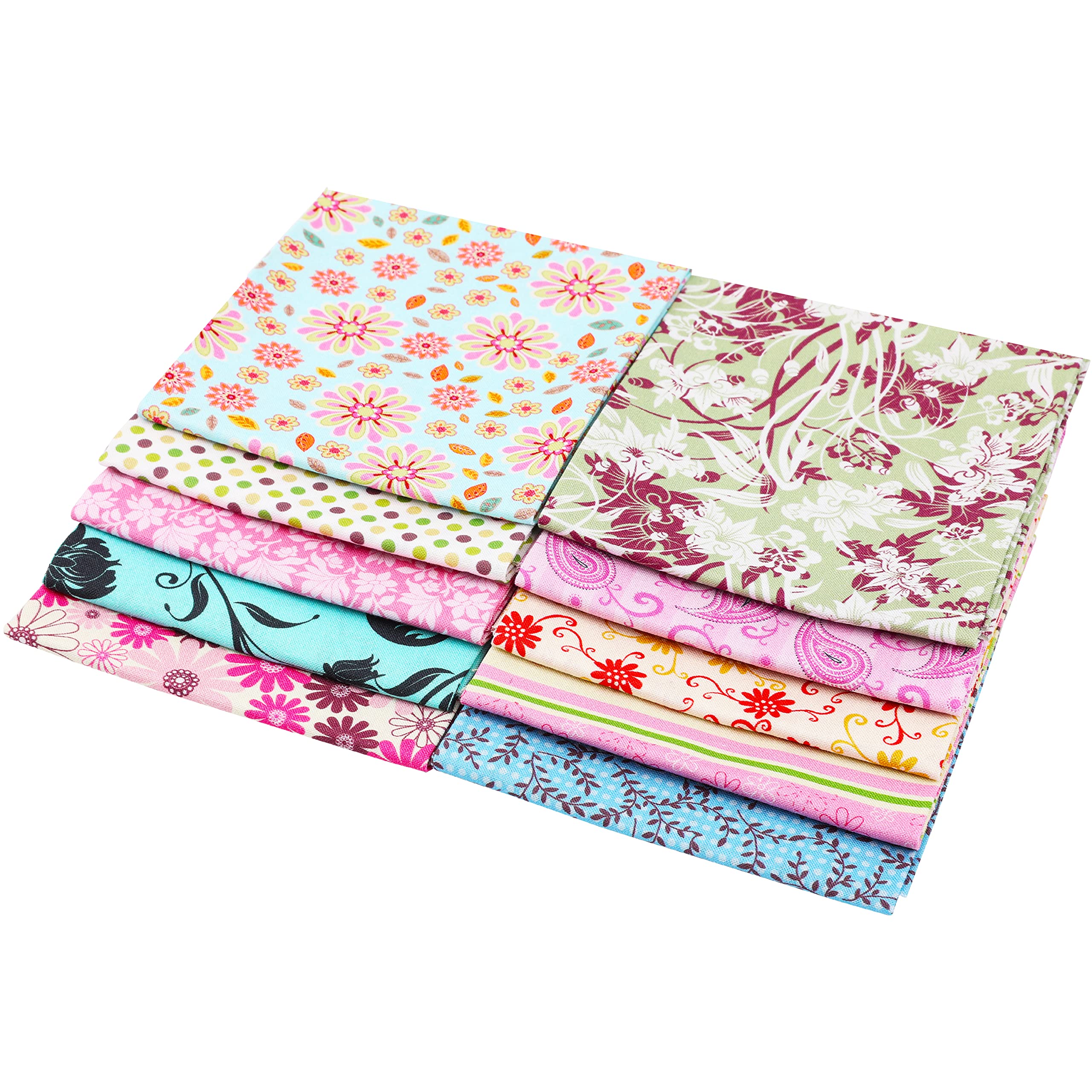 Craftido 10pcs 18”x21”(46x53cm) Fat Quarters Fabric Bundles, Medium Weight 145g, 100% Cotton Fabric for Quilting Sewing - Image 3