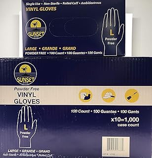 Sunset Powder Free Vinyl Gloves (Large)