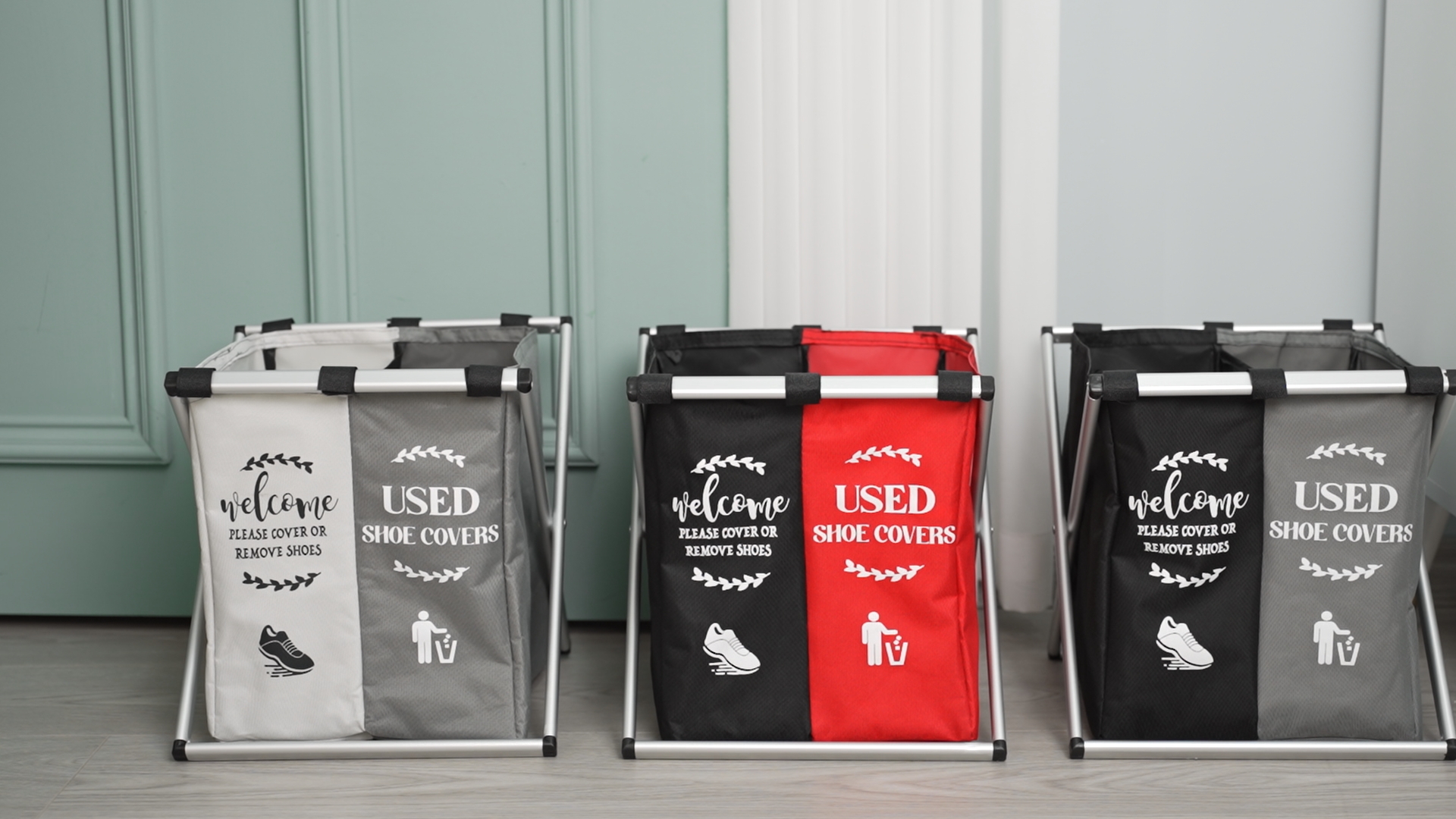 2 Pcs Shoe Cover Boxes Dispenser Foldable Storage Bins, Used - View #4