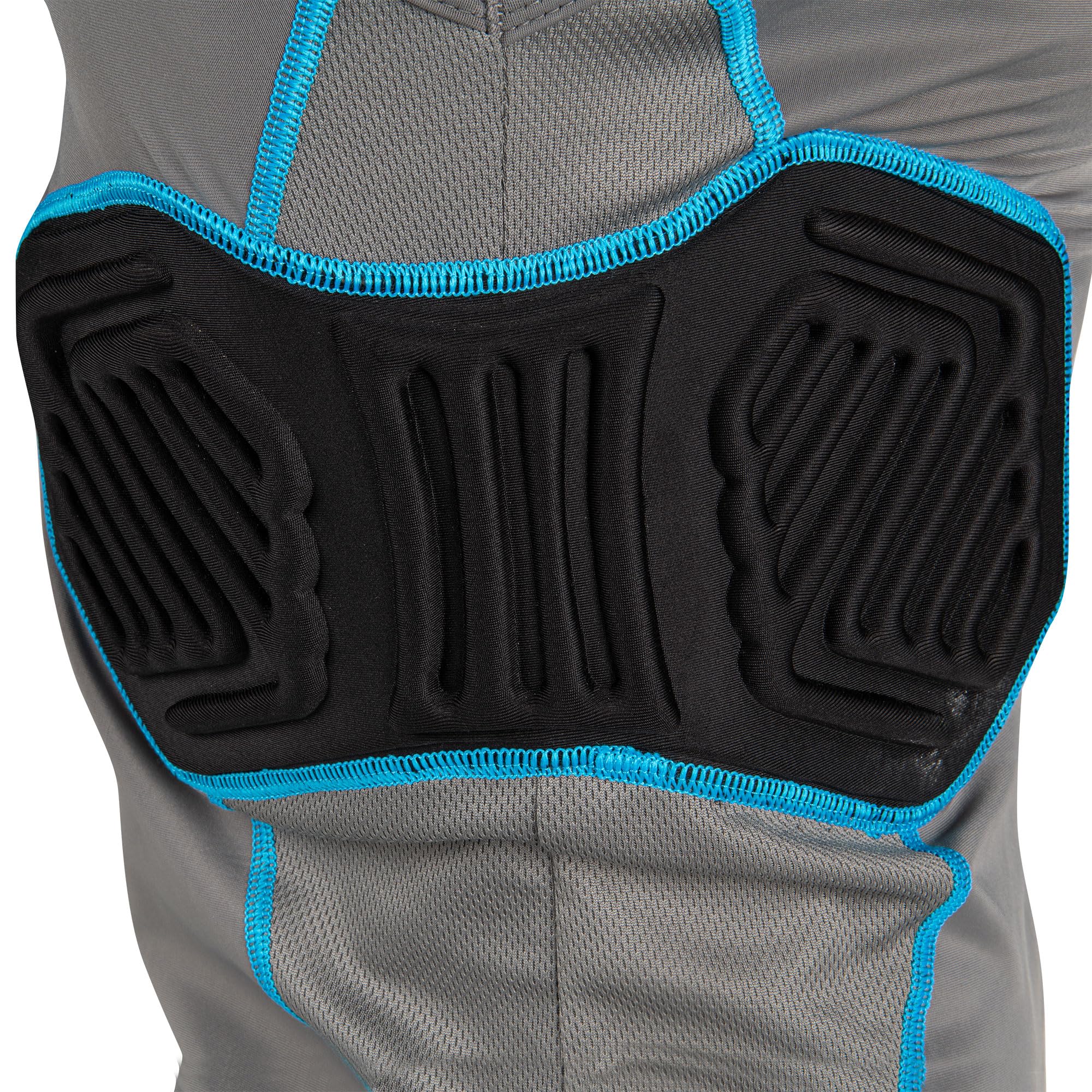 CHAMPRO Bull Rush Football Compression Shirt w Cushion System, Charcoal, Black Inset, Small - Image 5