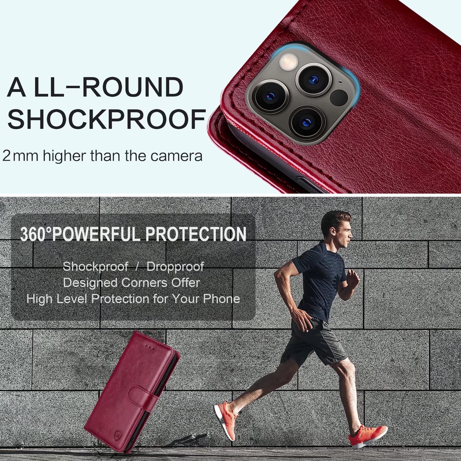 Google Pixel 7 Case - Wallet Folio Flip Phone Case - Custodia a portafoglio con chiusura magnetica, in pelle di alta qualità, con scomparti per carte e cinturino da polso - TANSY