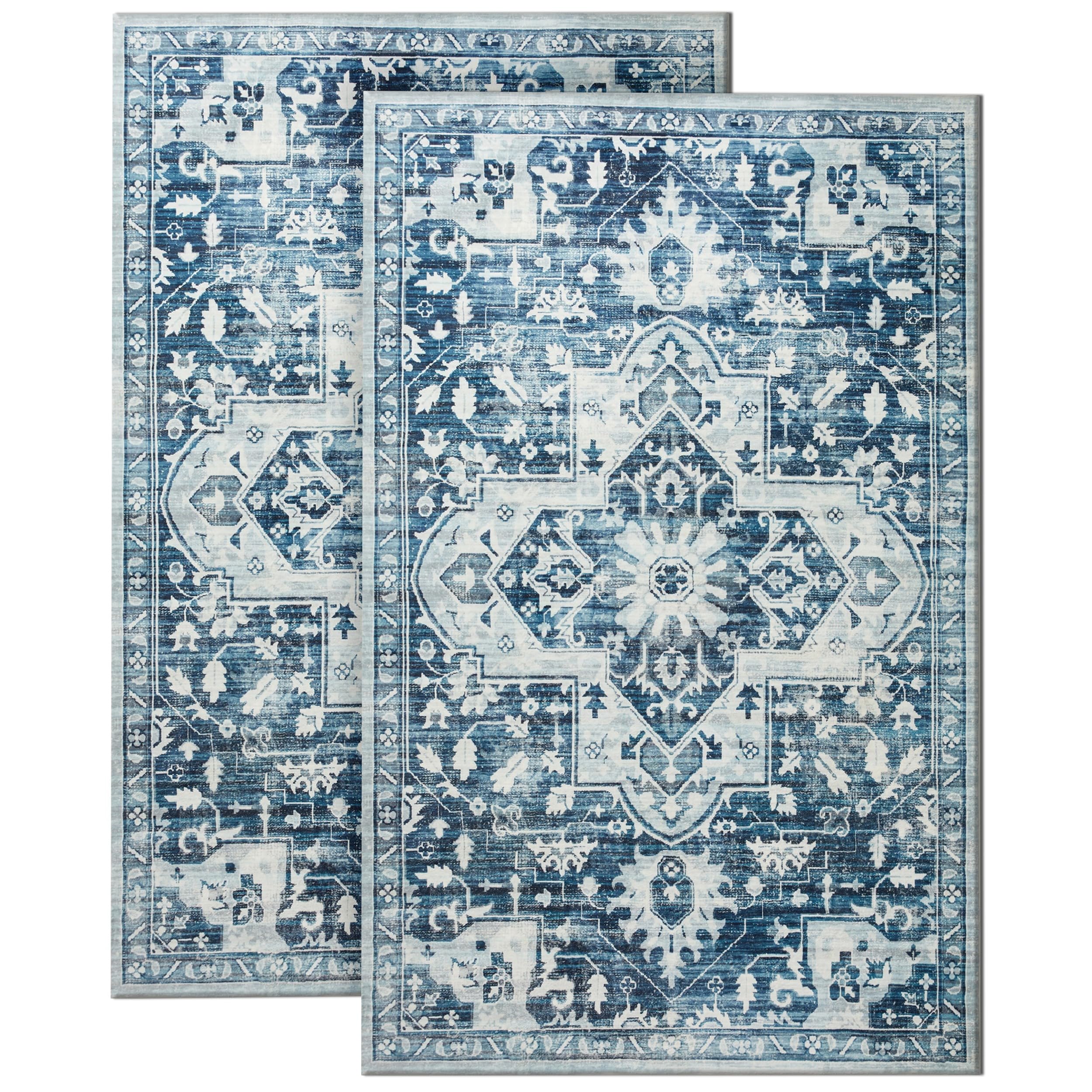 BedLooms Door Mat 60x110 cm 2 Pack – Non Slip Heavy Duty Indoor Outdoor Washable muddy mats for dogs – Stylish Welcome Front Doormat – Dirt Trapper Kitchen Floor Mat Inside Outside Doormats, Tranquil