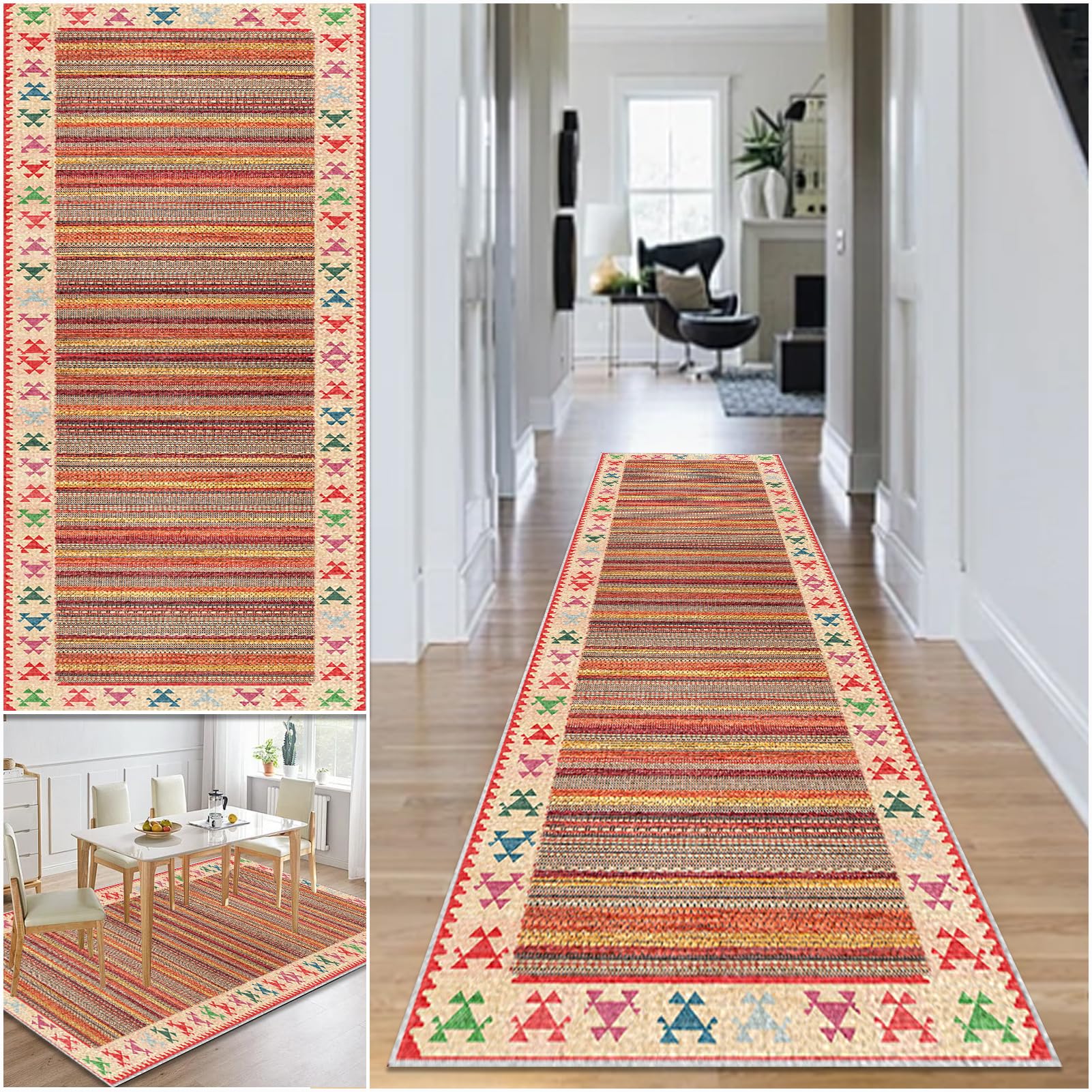 Tapis de sol long pour porte salon et descente de bed confortable 110x400