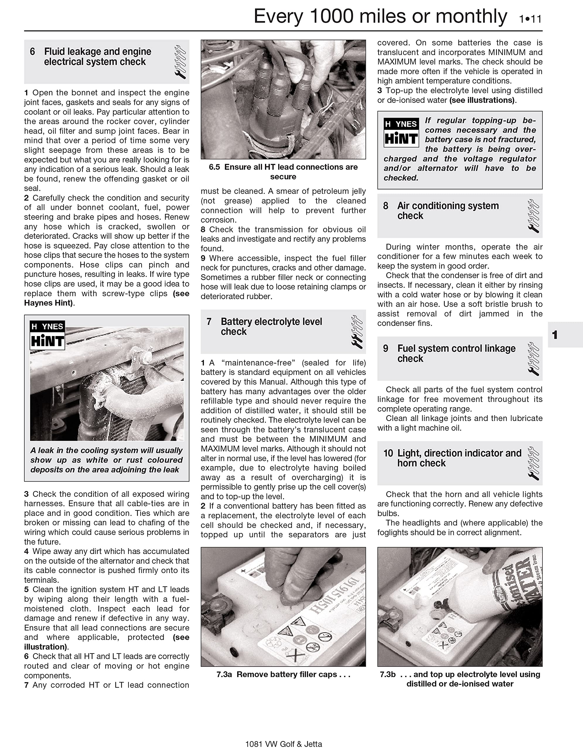 VW Golf & Jetta Mk 2 Petrol (Mar 84 - Feb 92) Haynes Repair Manual