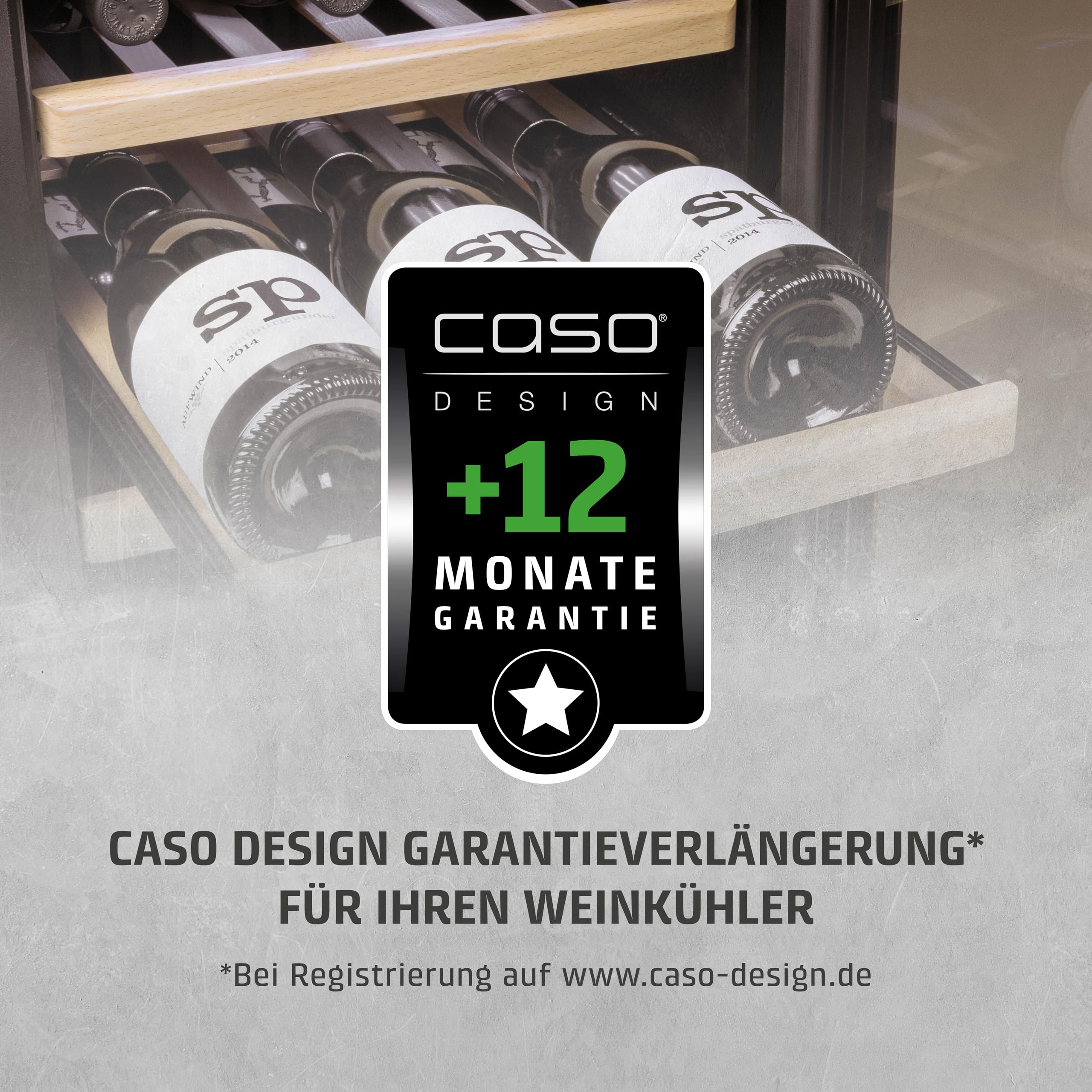 Caso WineExclusive 24 Smart - Design Weinkühlschrank, bis zu 24 Flaschen, Zwei getrennte Temparaturzonen einstellbar von 5°-20°C, LED beleuchtet, mit Wi-Fi Modul und App