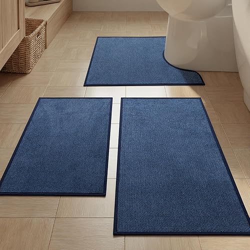 Miniatura 33 de YIHOUSE Tapete de baño antideslizante, absorbente, de secado rápido, para el suelo del baño, delgado, para debajo de la puerta, lavable de pelo bajo