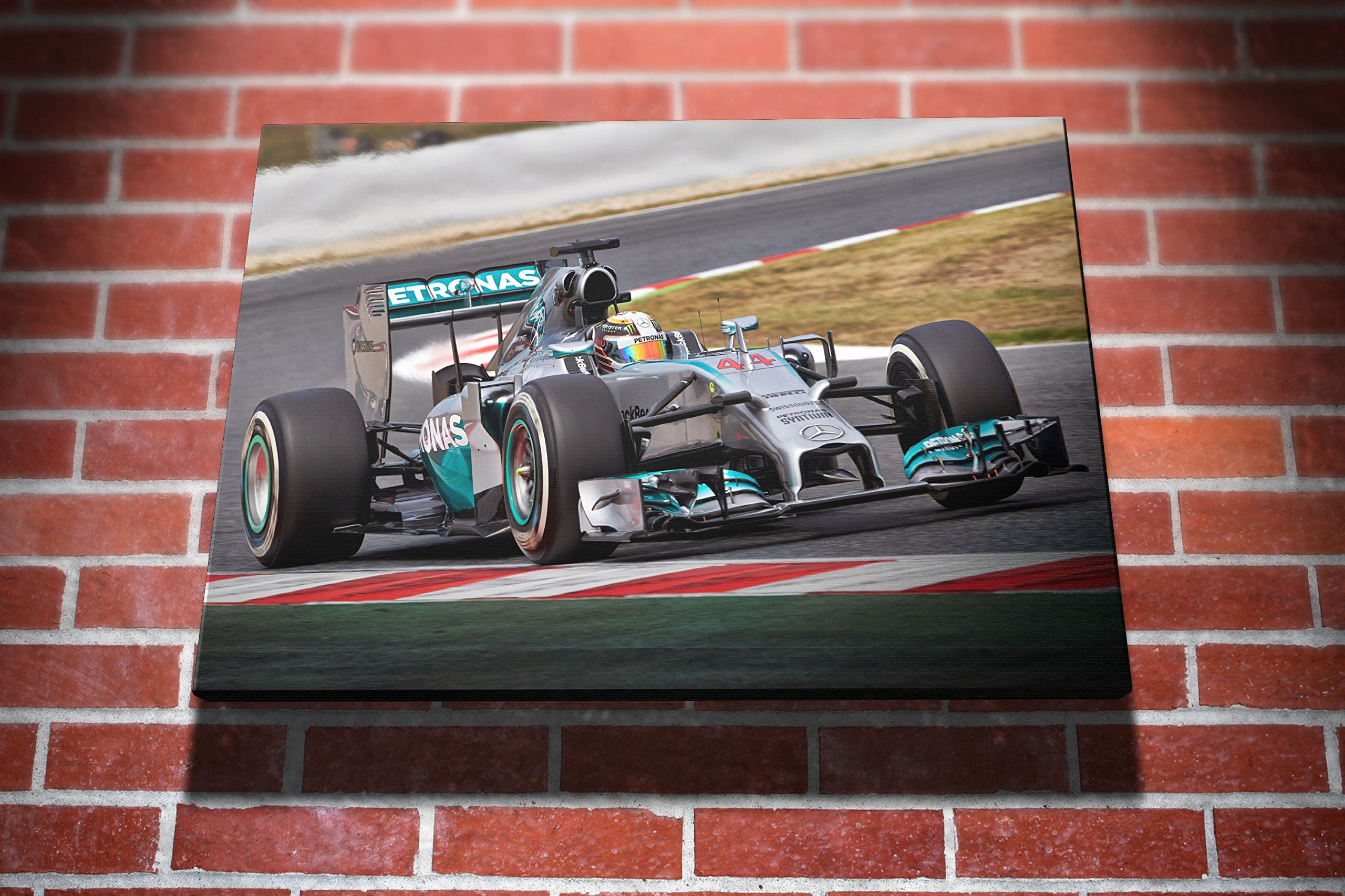 Lewis Hamilton Mercedez F1 Grand Prix Gallery Framed Canvas Art Picture Print
