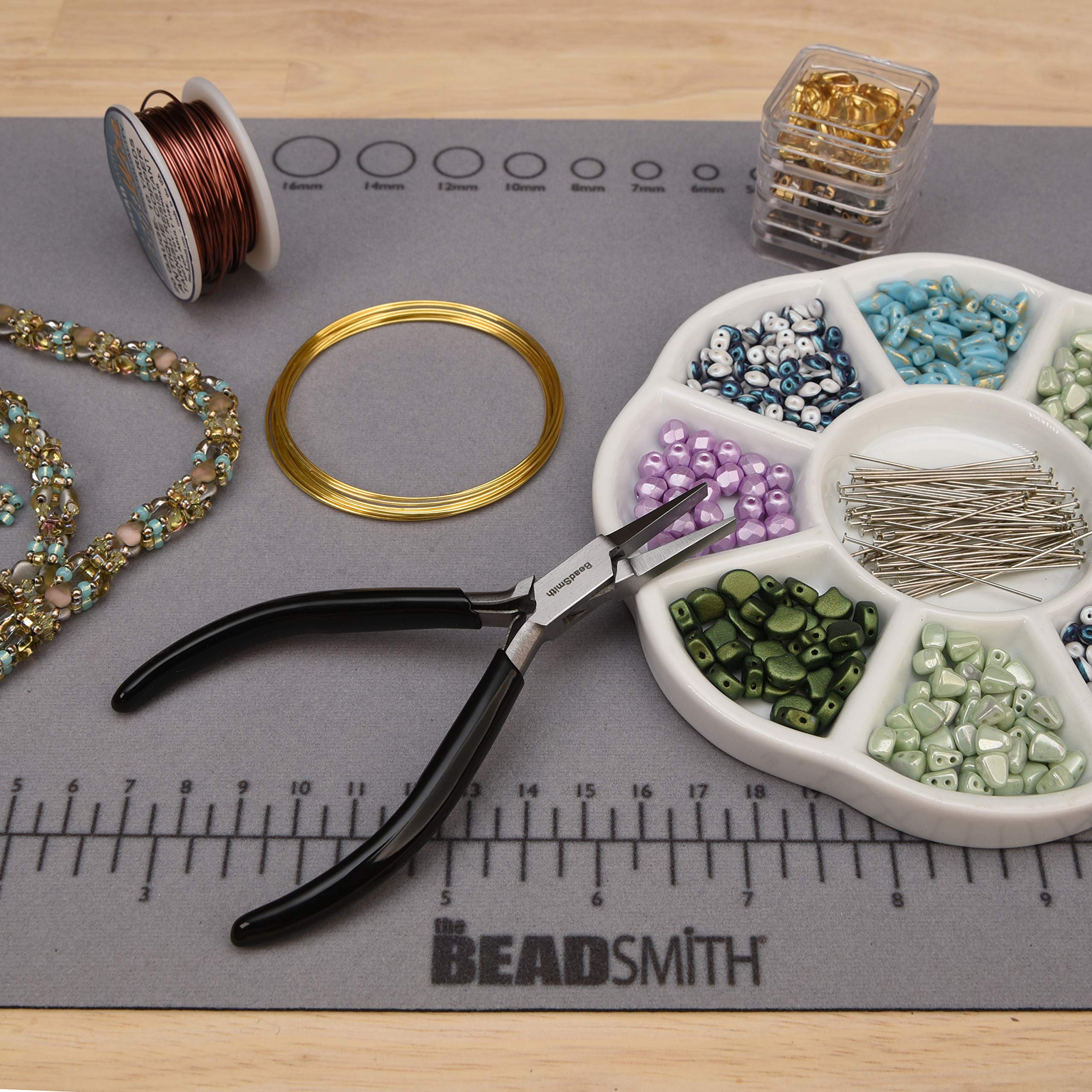 The Beadsmith, Szczypce płaskie z uchwytem z PCW, 1 sztuka