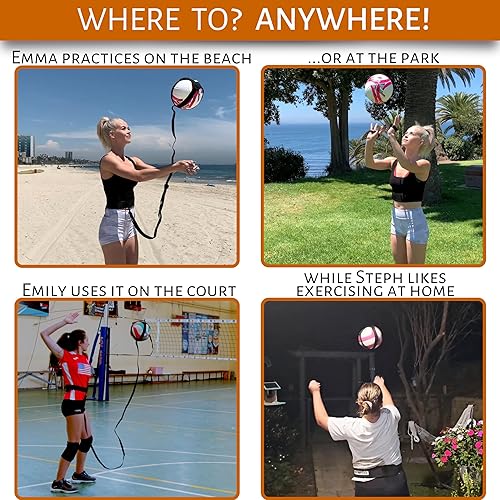 Miniatura 7 de OVANTO Equipo de entrenamiento de voleibol  Equipo de voleibol en solitario en 4 estilos para servir, pinchar, establecer y pasar como un