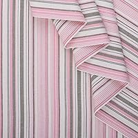 Vista 2 de Mook Fabrics Rayas de rayónlino, corte rosa por yarda