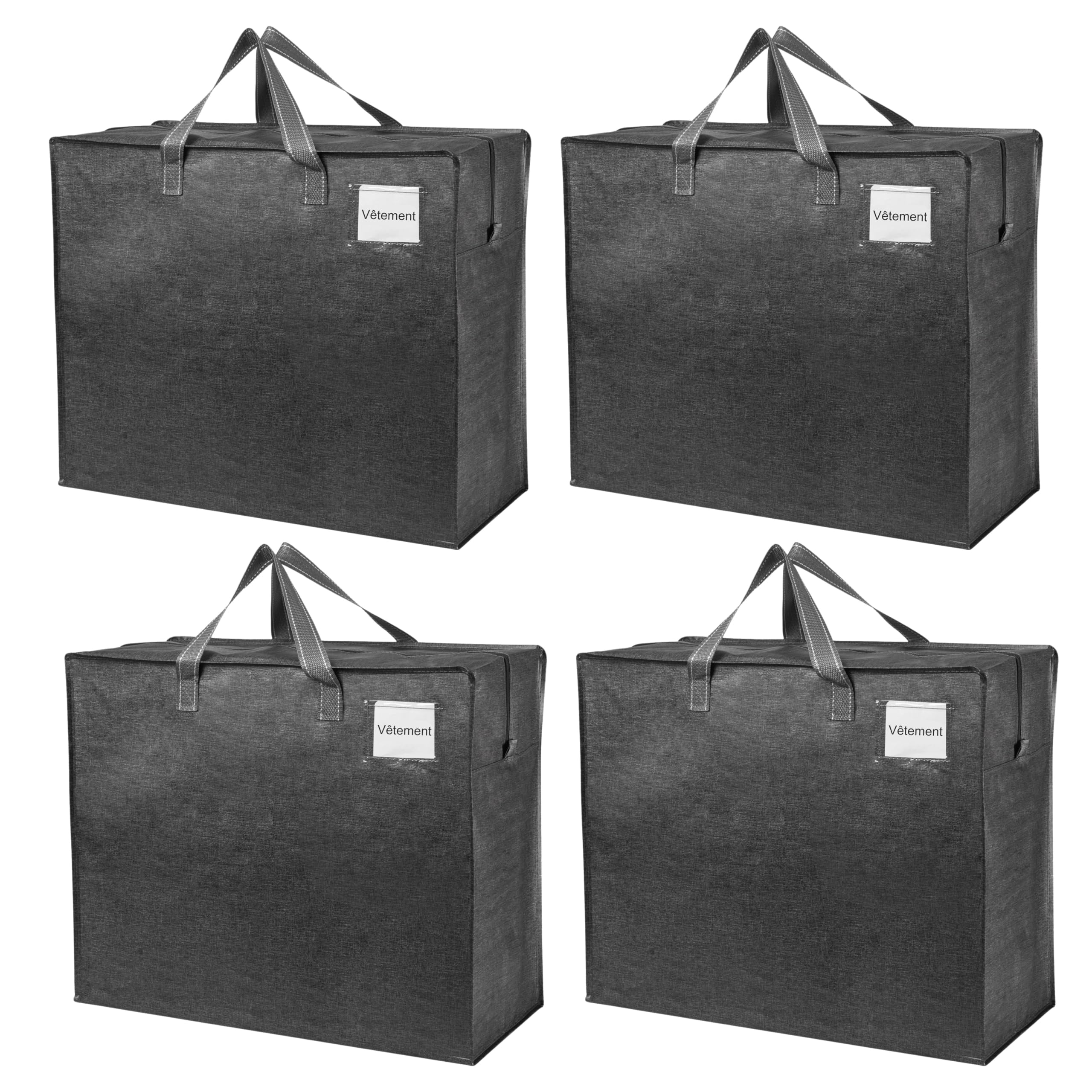 Sac de rangement durable en lot de 4 idéal pour trier et protéger vos vêtements noirs taille M