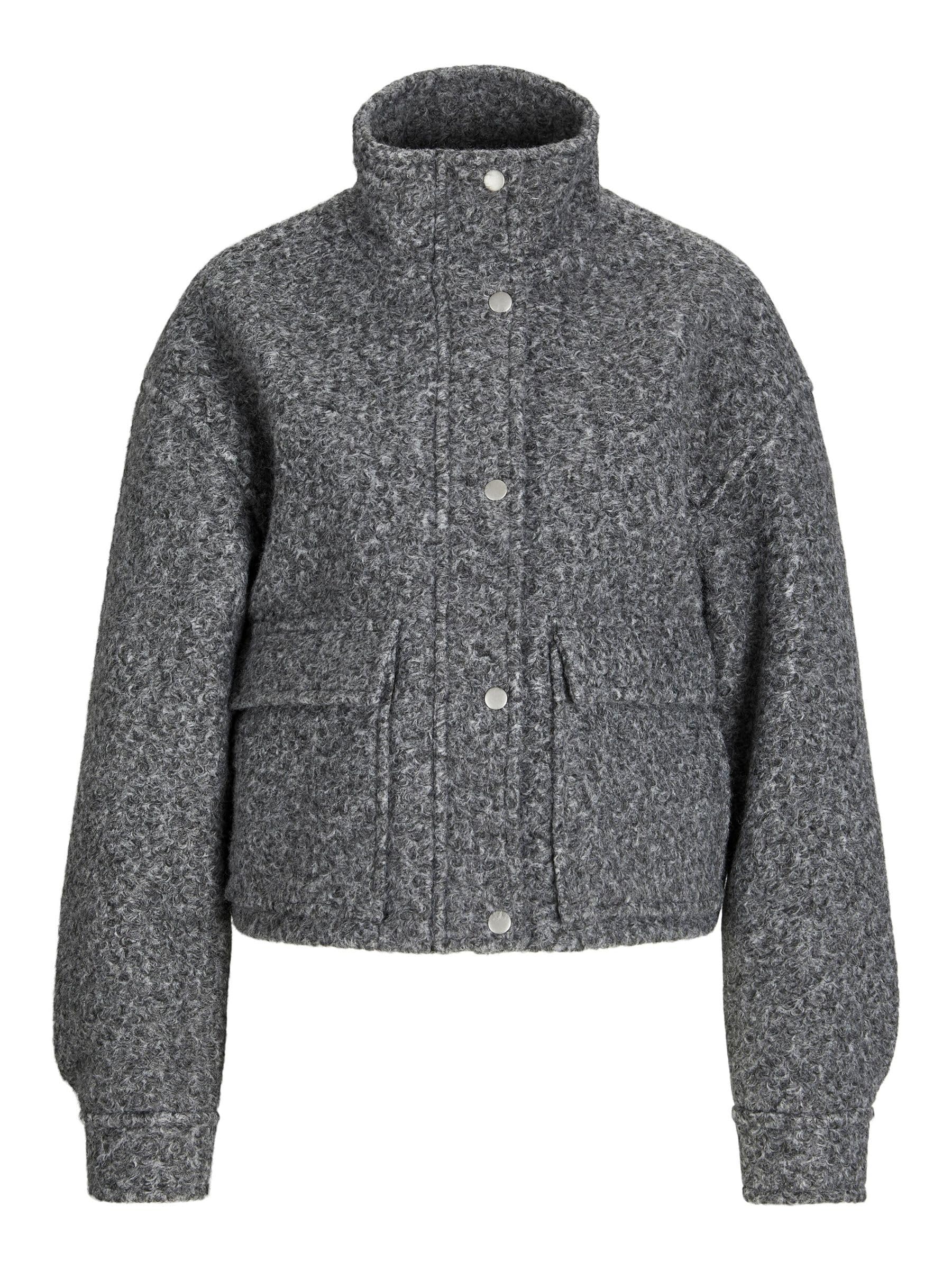 JJXX Women's Jxastrid Curly Jacket OTW Bomber, Grey Melange, L