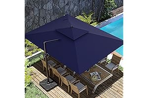 Cantilever Outdoor Patio Umbrellas, 10x13 Feet, Navy Blue