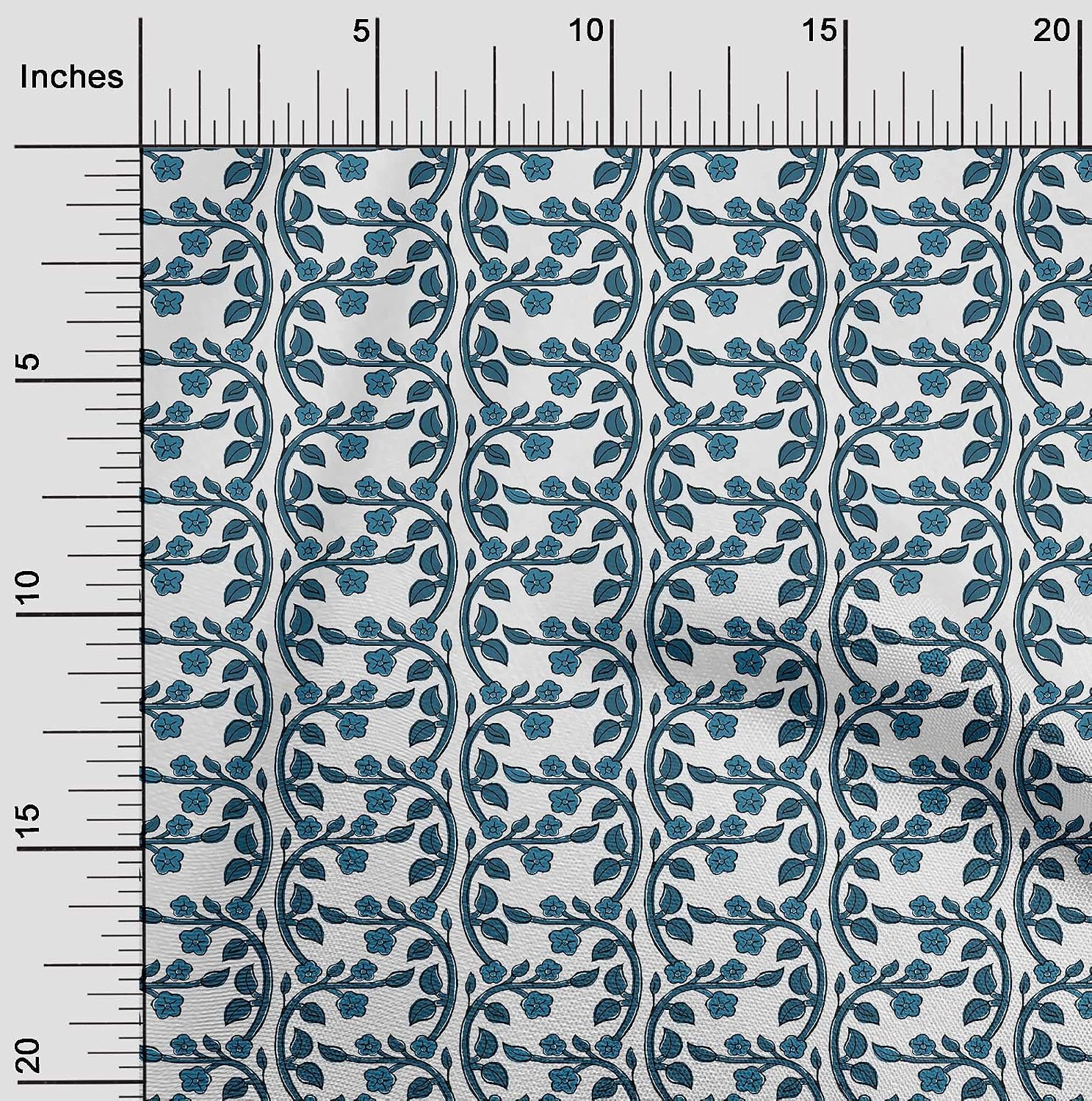 oneOone Cotton Flex Teal Blue Fabric Block Sewing Fabric By The Yard Printed DIY Clothing Sewing Supplies 40 Inch Wide-F2