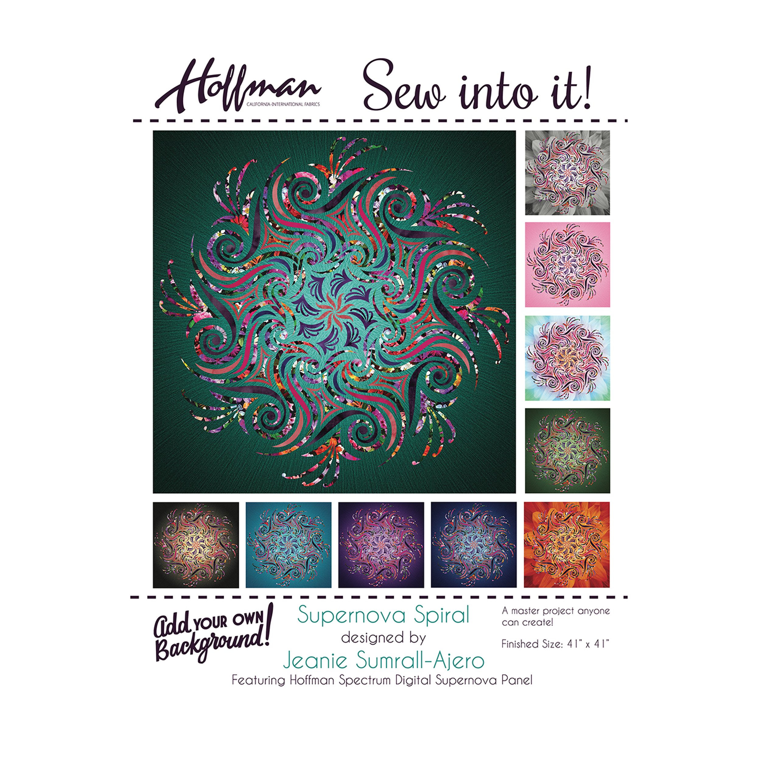 Hoffman Fabrics 0572703 Hoffman Supernova Spiral 41in Quilt Kit Meadow