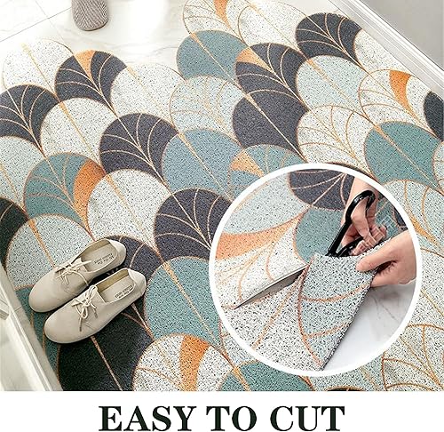 Miniatura 5 de Tapete duradero para puerta de exterior, de 47 x 35 pulgadas, tapete de bienvenida antideslizante, absorbente, resistente a la suciedad, tapete de