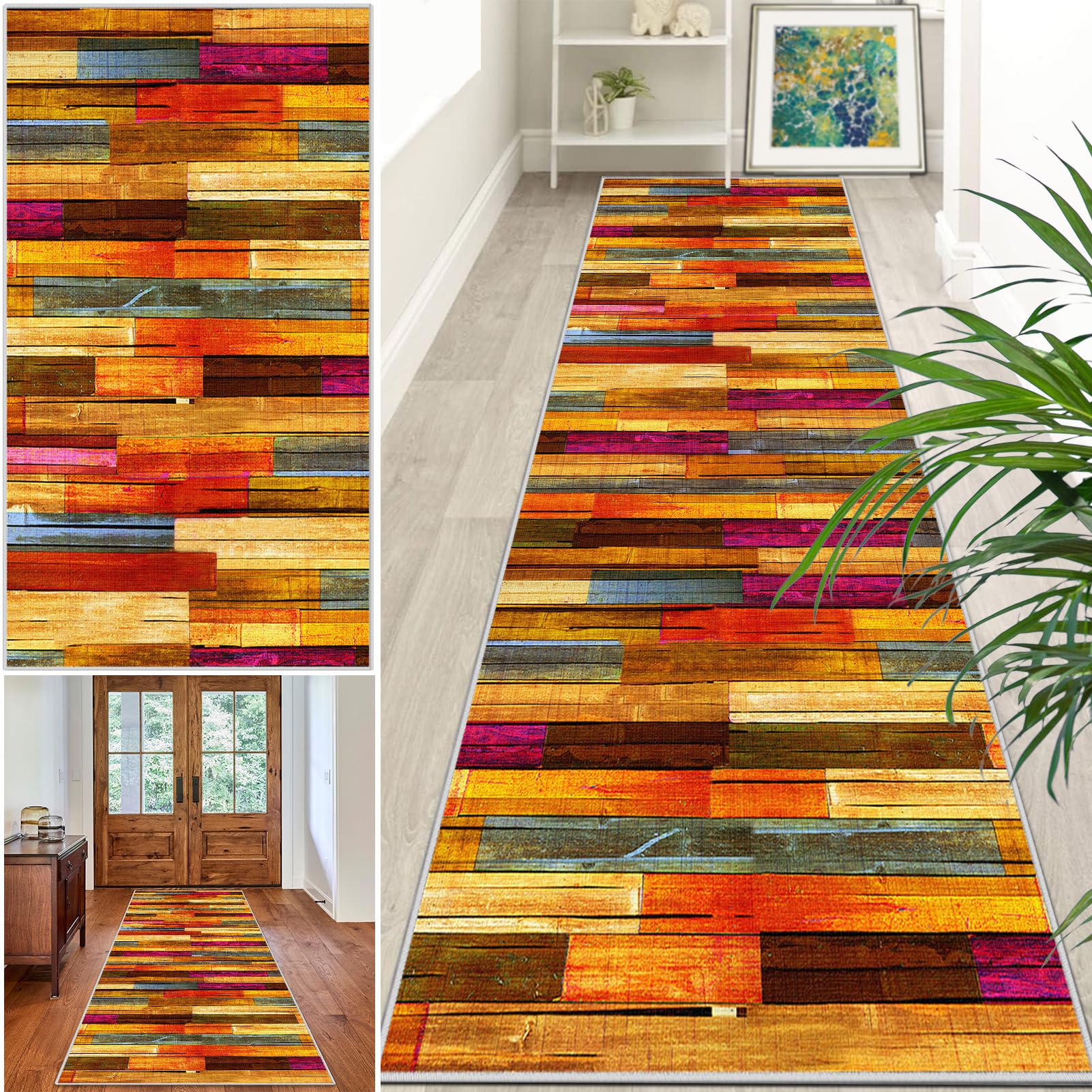 Extra Long Runner Rugs for Hallway Non Slip Carpet Absorbent Runner Rug Carpet Runners for Kitchen Hallway Runner Kitchen Rug Entrance Large 40 x 100 cm Stair Runner Rug Machine Washable Door Mat
