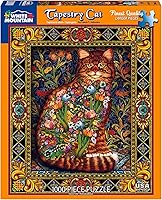 Vista 2 de White Mountain Puzzles Tapestry Cat - Rompecabezas de 1000 piezas