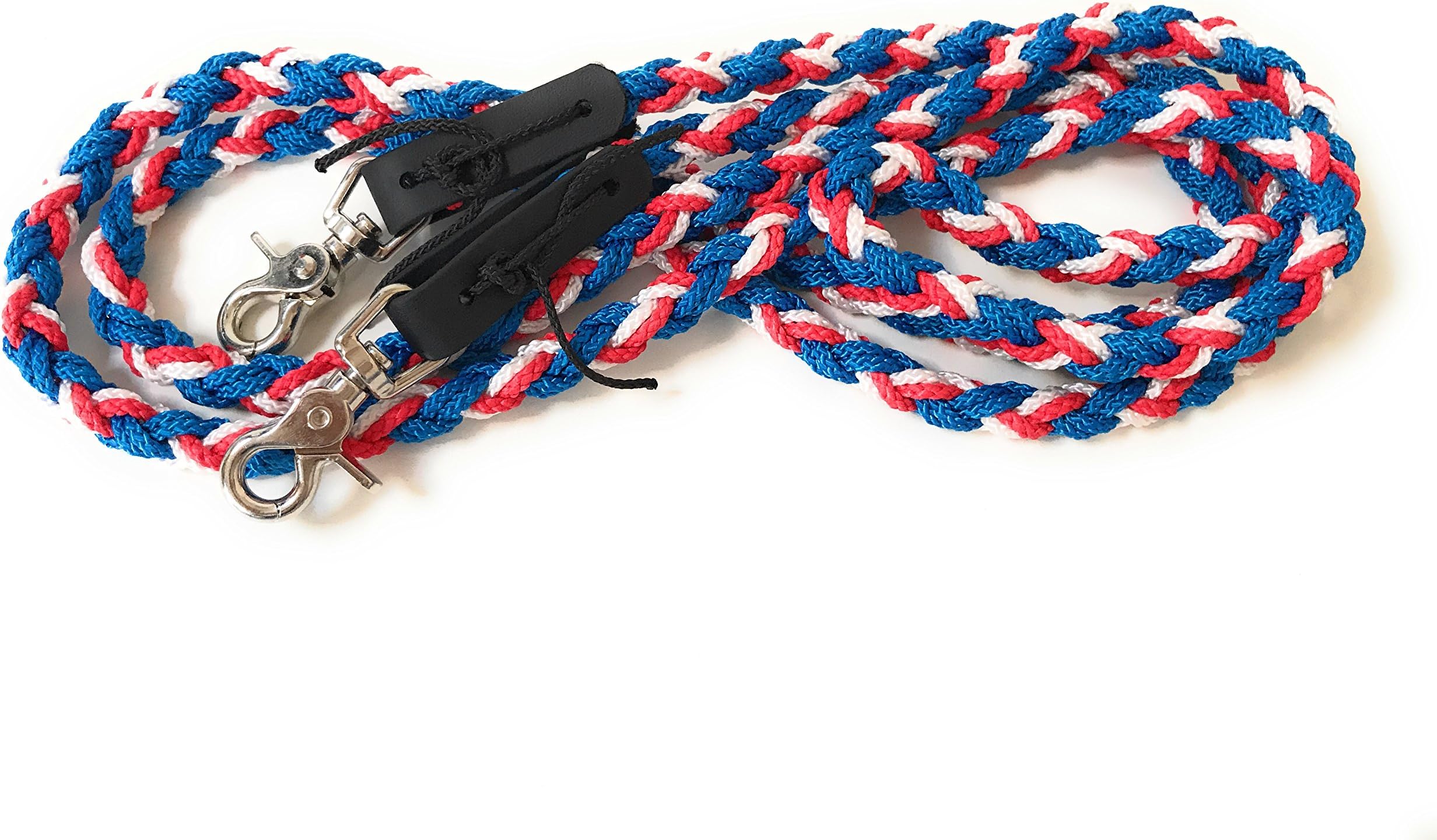 Viva Nature Icelandic Reins in the national colours, handmade reins, coloured, approximately 2.50 m, Iceland, wickerwork, for horse riding