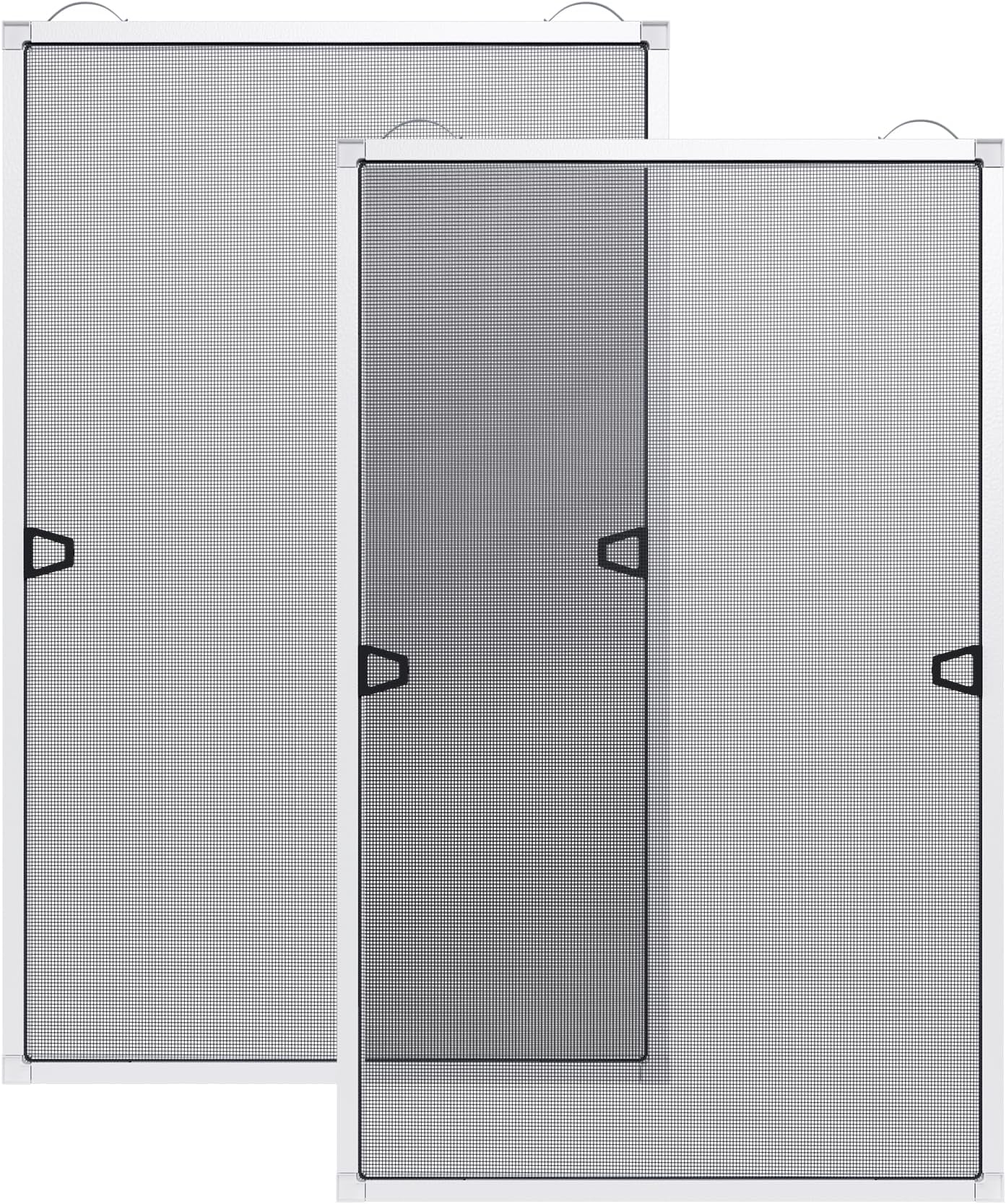 Paramondo 2 Sets DIY Window Screen Frame Kit, Easy Cut-to-Size Design Window Screen, Includes Screen Mesh, Frame Parts & Tools for Window Screen Replacement, White, 46" Lx 46"W