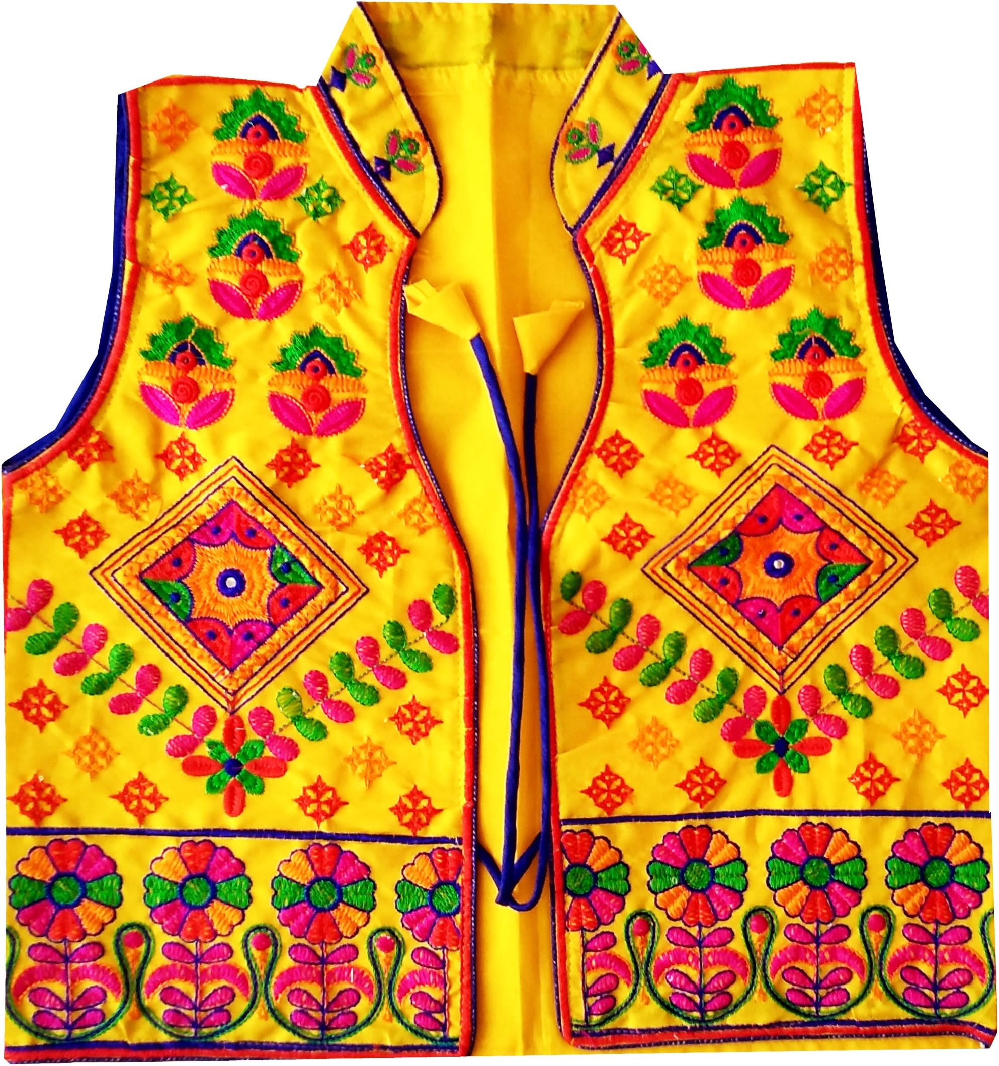 Bohemian Waist Coat-Gujarati koti -Ladies Waistcoat - Indian Ethnic Cotton Embroidered Vest