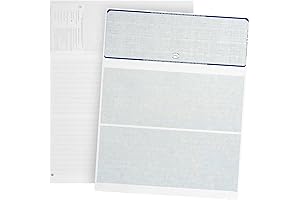 500 Blank Check Stock Compatible with Software and Printers, Blue Linen Pattern