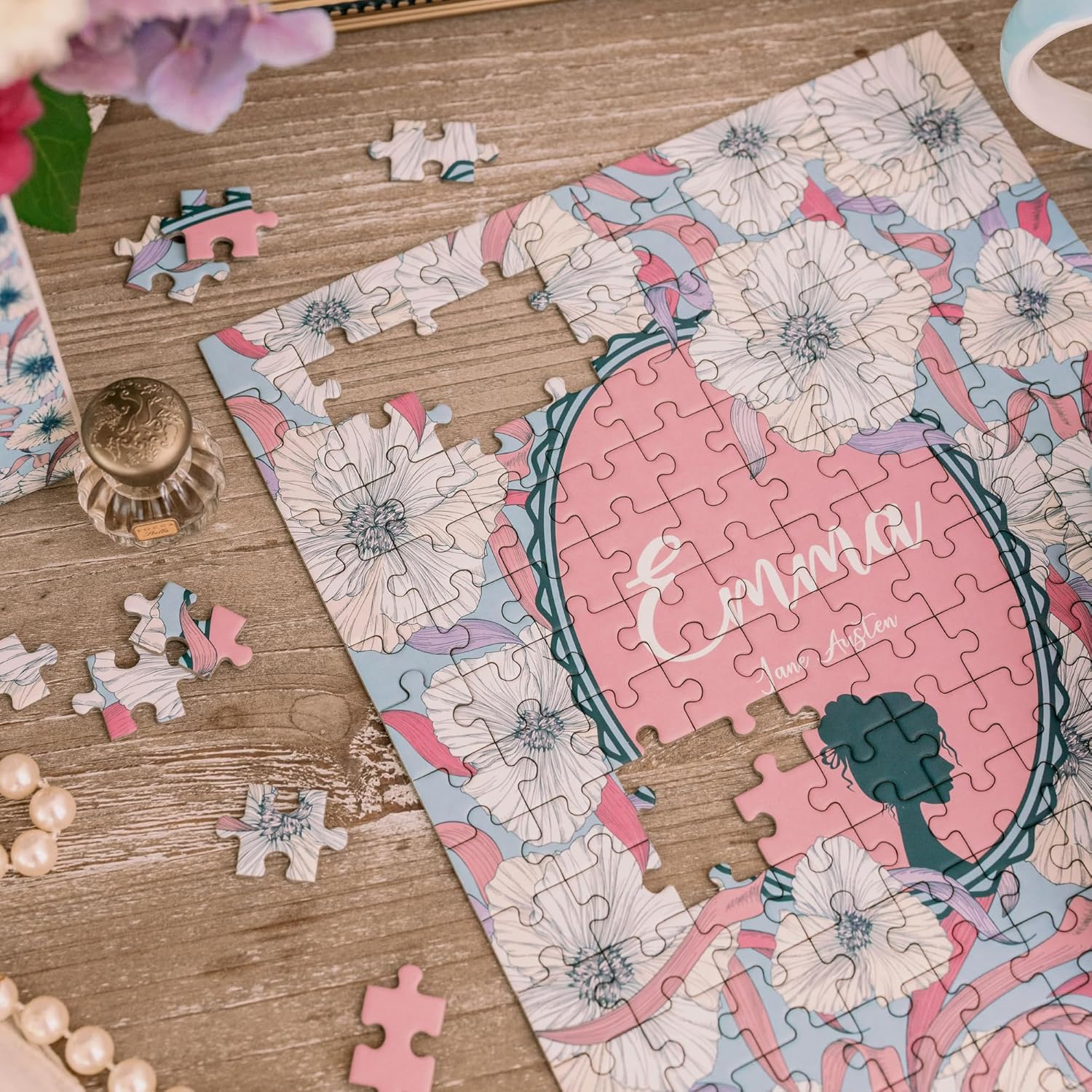 Steel Mill & Co Mini Book Puzzle Set of 2 Jane Austen Themed Puzzles, 50-Piece Literary Jigsaw Puzzles, Decorative Book-Style Keepsake Boxes, Gift for Book Lovers (Emma & Pride and Prejudice) - Image 8