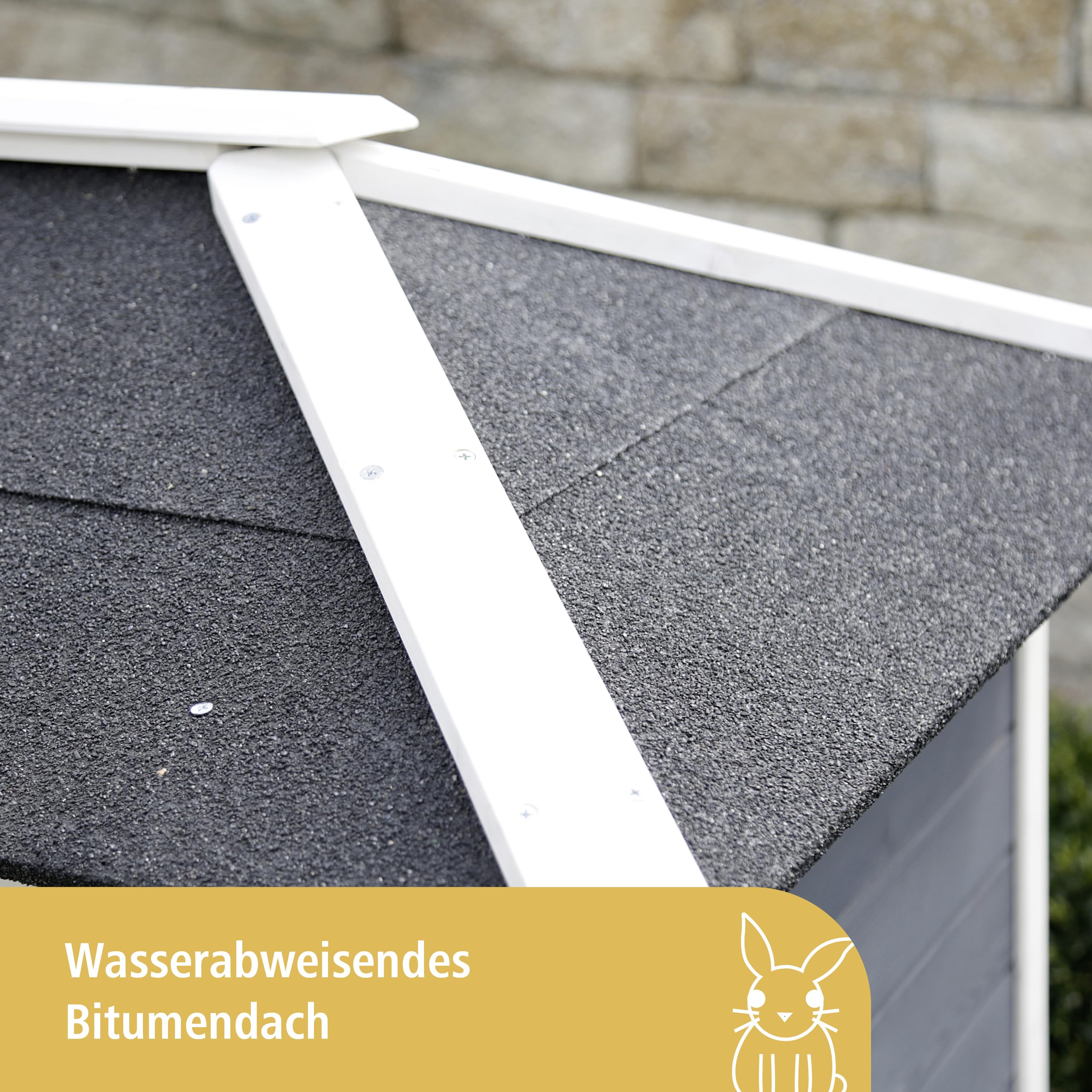 Kerbl Pet Nagerstall Villa, Kleintierstall, Nagerstall, 118x68x118cm, Holz, Hasen, Kaninchen, wetterfestes Dach