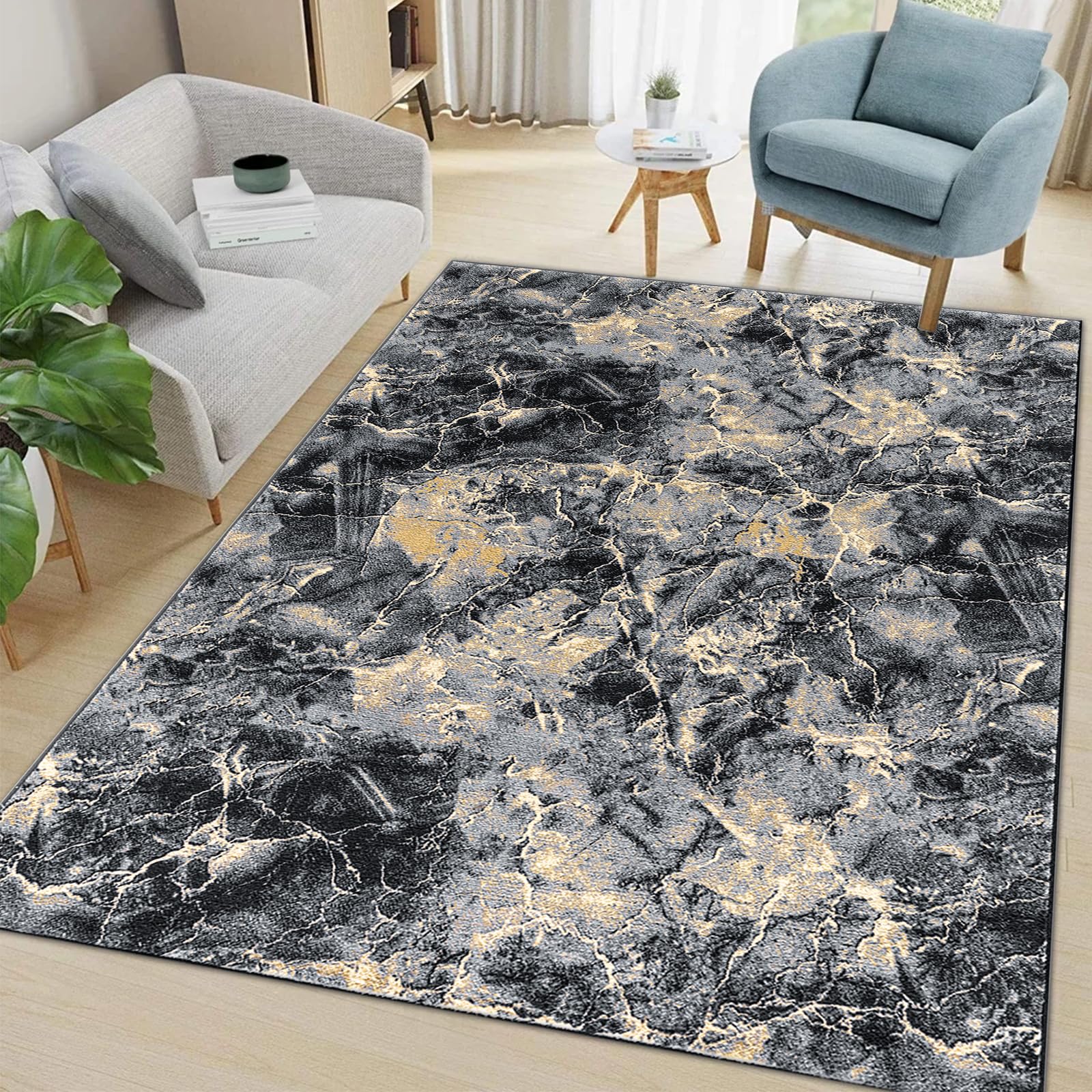 renoazul® Carpet Runners for Hallways Non-Slip Long & Wide Heavy-Duty Plain | 80 x 300 cm Super Absorbent Indoor Stair Carpet and Kitchen Anti-slip Floor Mats - Greeky Rug - Grey & Black — view 59