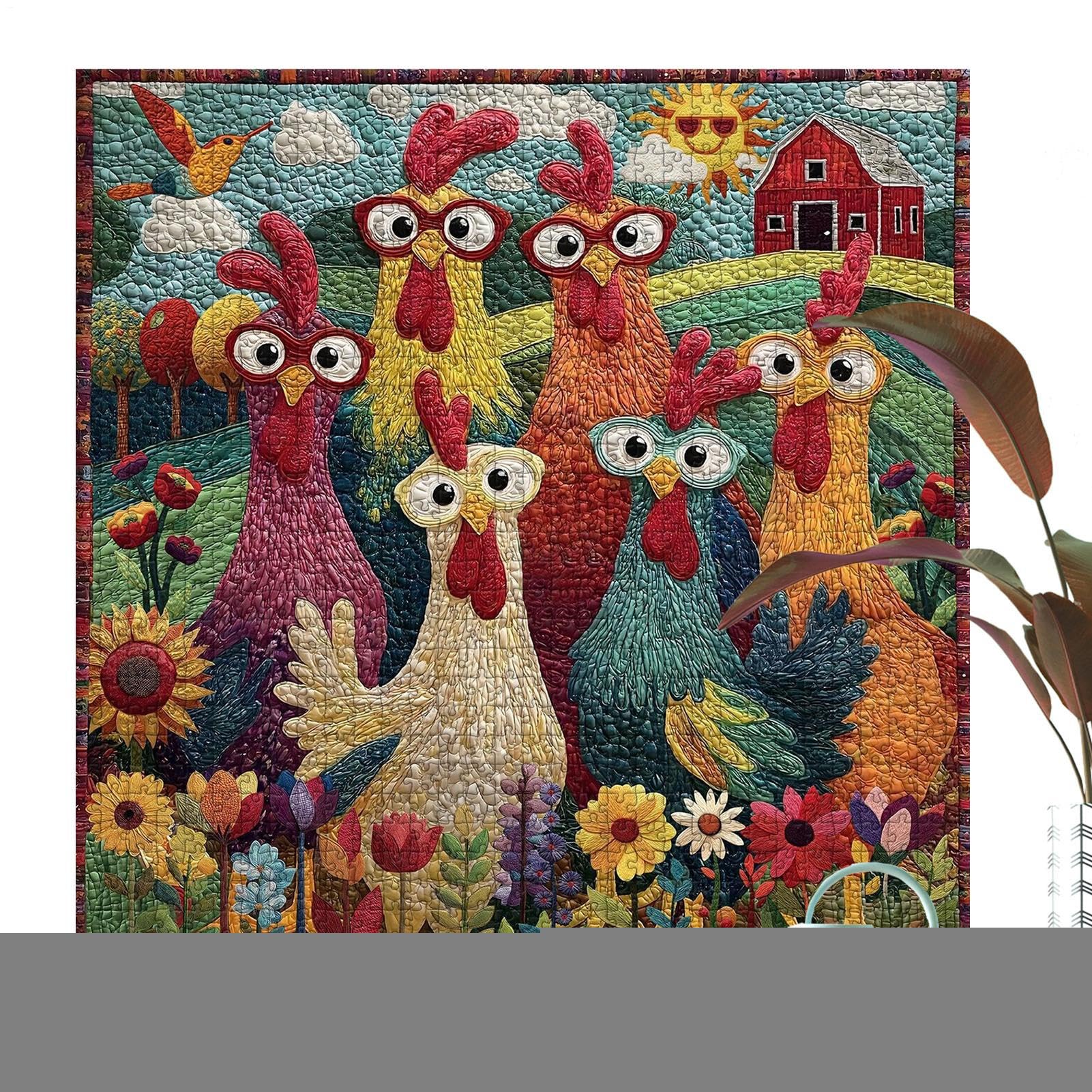 Puzzle di pollo, puzzle da 1000 pezzi, gioco impegnativo per principianti, amanti 'arte, decorazione da parete della fattoria, attività notturna per giochi in famiglia, set di puzzle difficili