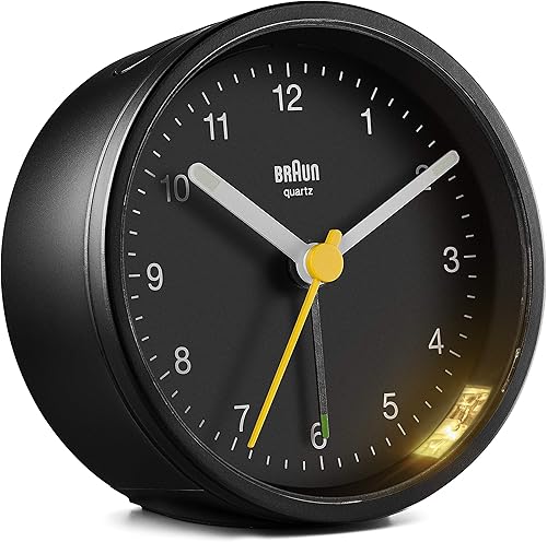 Miniatura 11 de Braun Classic - Reloj despertador analógico con repetición y luz, movimiento silencioso de cuarzo, alarma de pitido creciente en gris, modelo BC12G.
