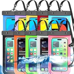 Fundas Para Meter El Celular Al Agua Paquete de 10 bolsas universales impermeables para teléfono, funda impermeable grande para teléfono, bolsa seca IPX8, Samsung y hasta 7 pulgadas (multicolor, 10 unidades)