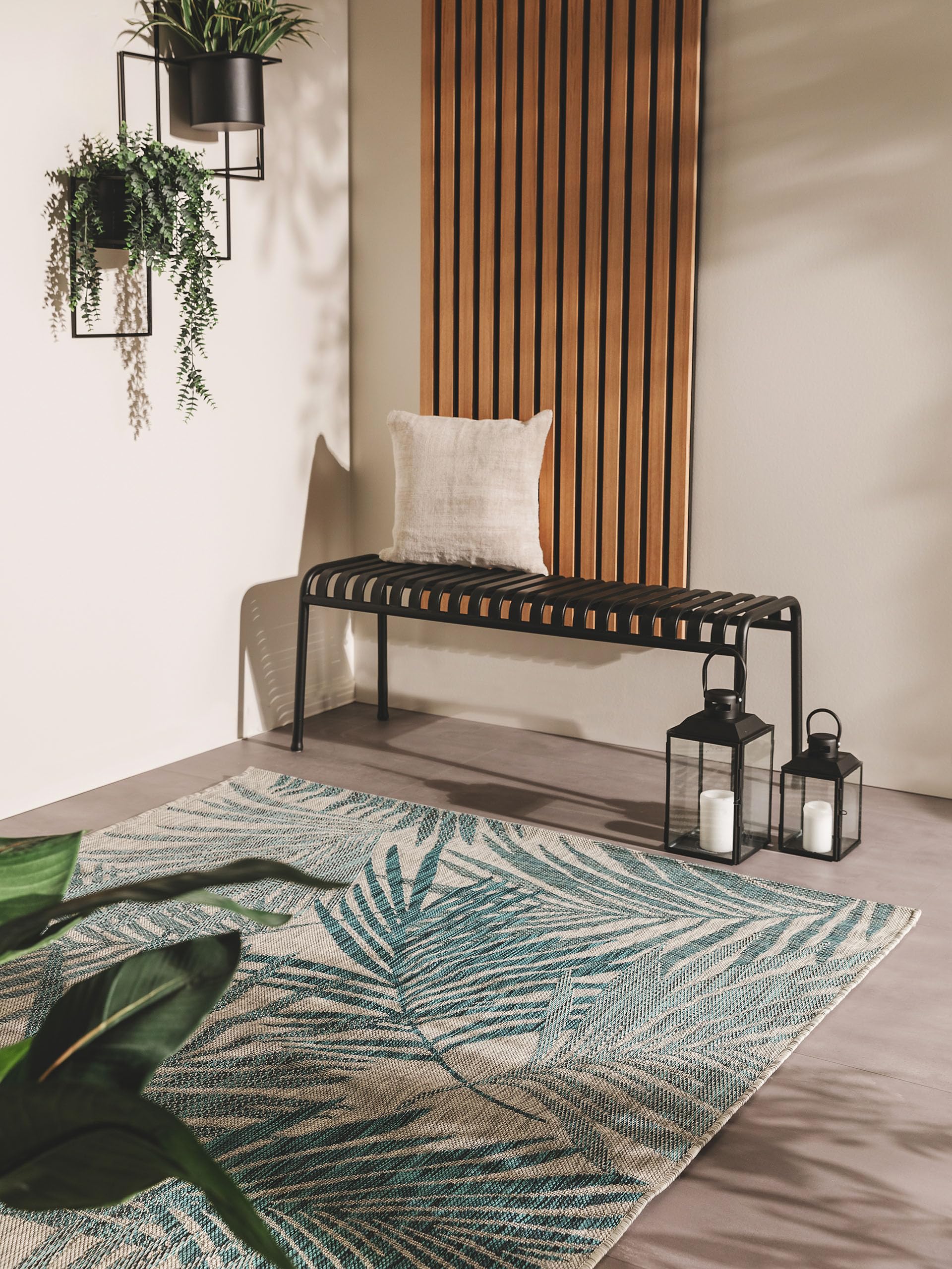 Tapis de salon facile d'entretien Benuta Nest Cleo bleu 160x230 cm chambre