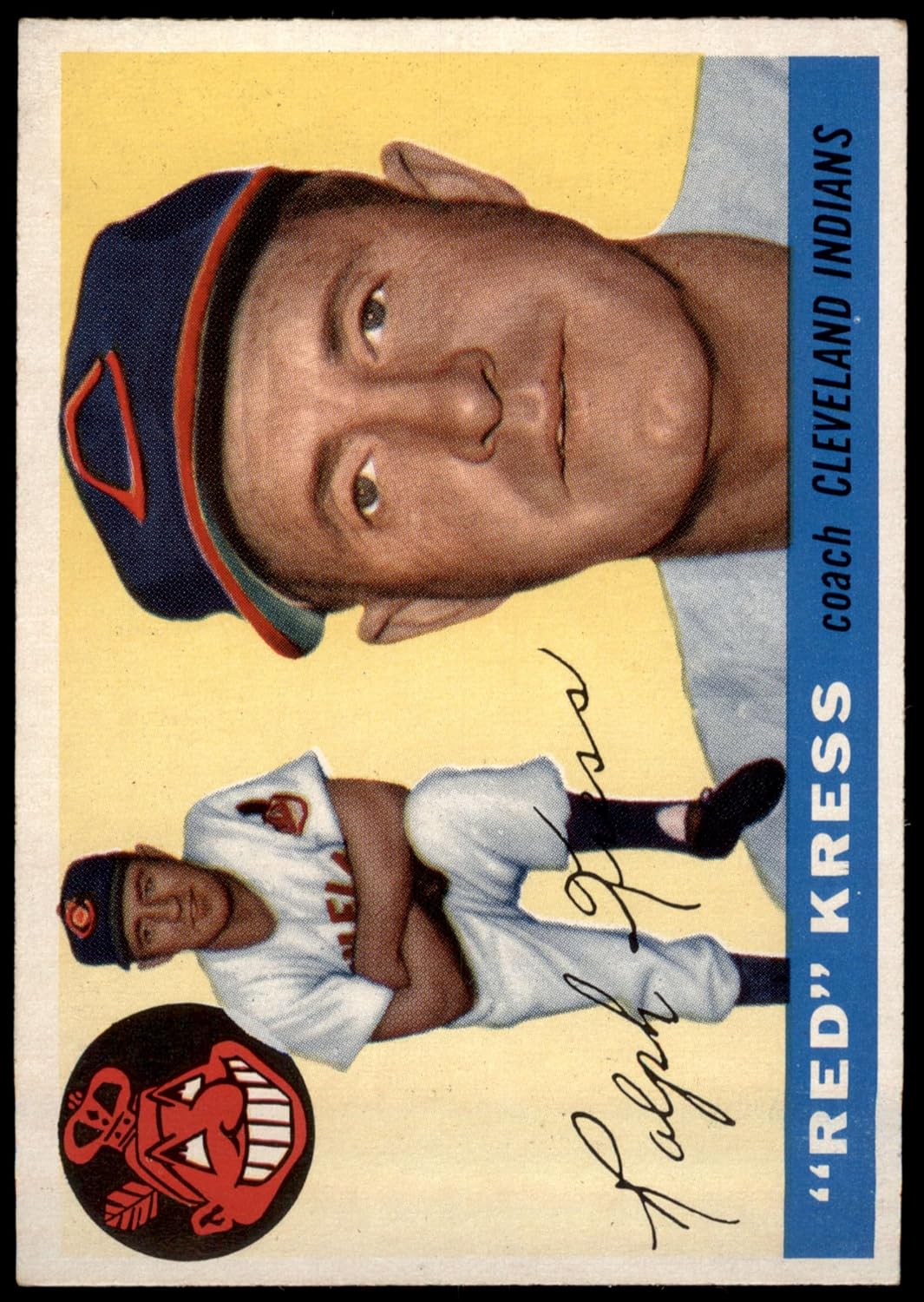 1955 Topps #151 Red Kress Cleveland Indians (Baseball Card) VG/EX Indians
