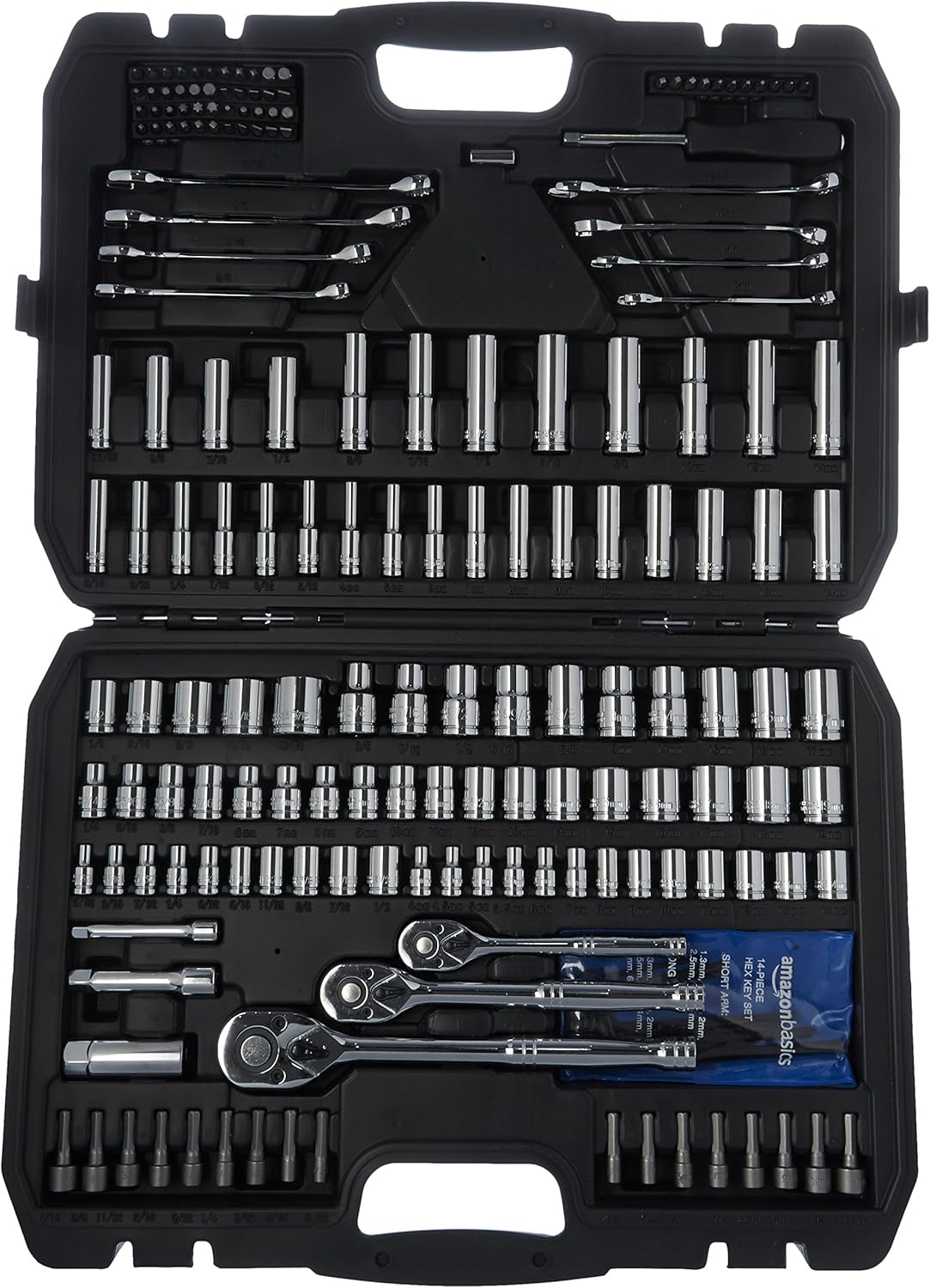 Amazon Basics Mechanic's Socket Tool Set With Case