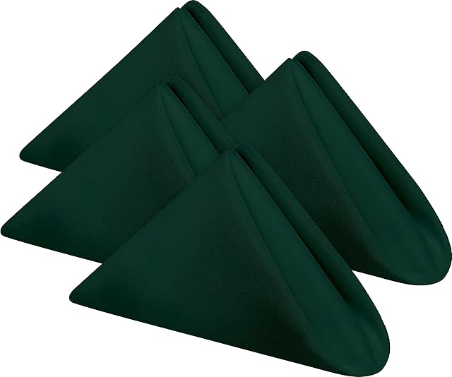 Utopia Home [24 Pack] Cloth Napkins 17 by 17 Inches, 100% Polyester Hunter Green Dinner Napkins with Hemmed Edges, Washable Napkins Ideal for Parties, Weddings and Dinners